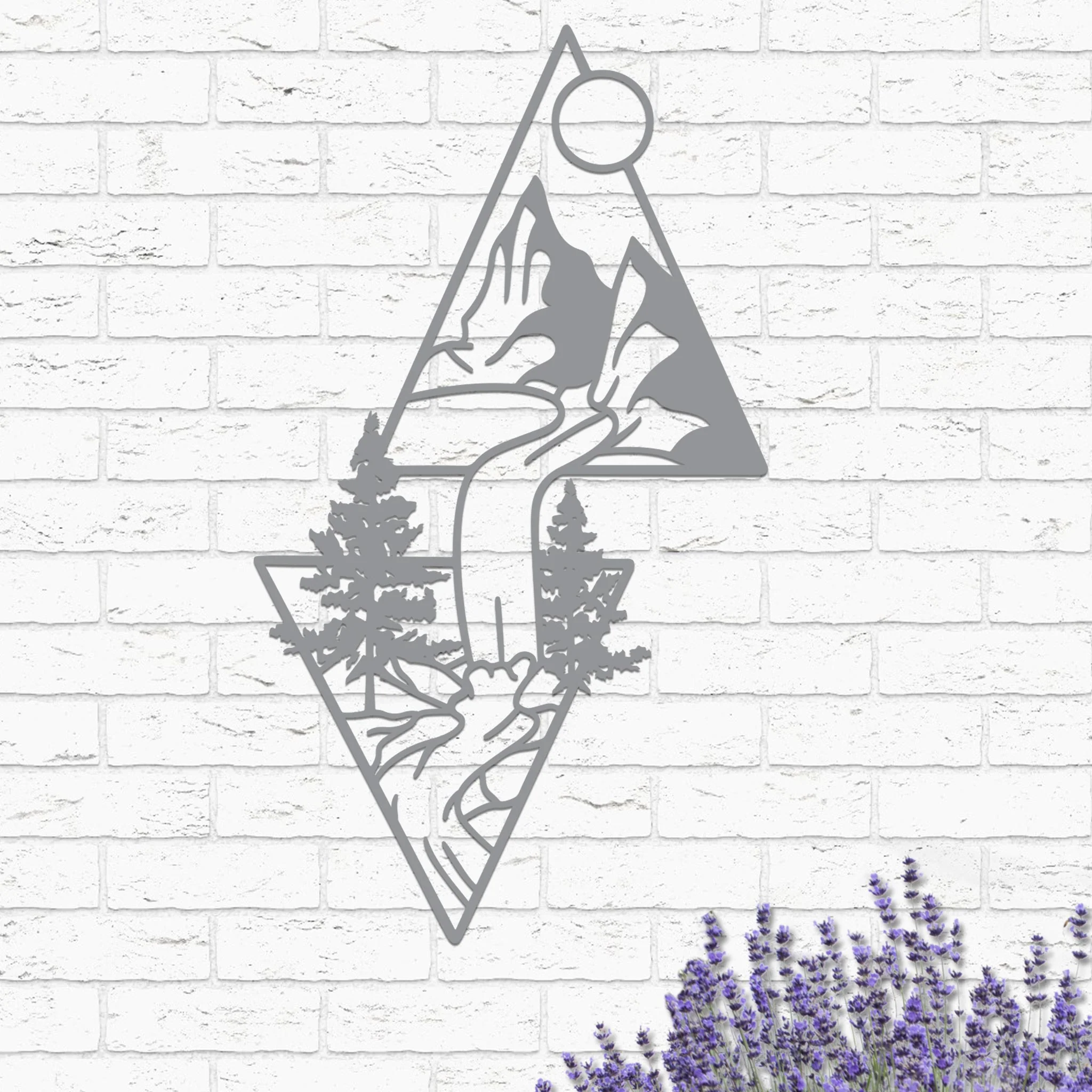 Mountain Landscape in Triangles Sign - Image 7