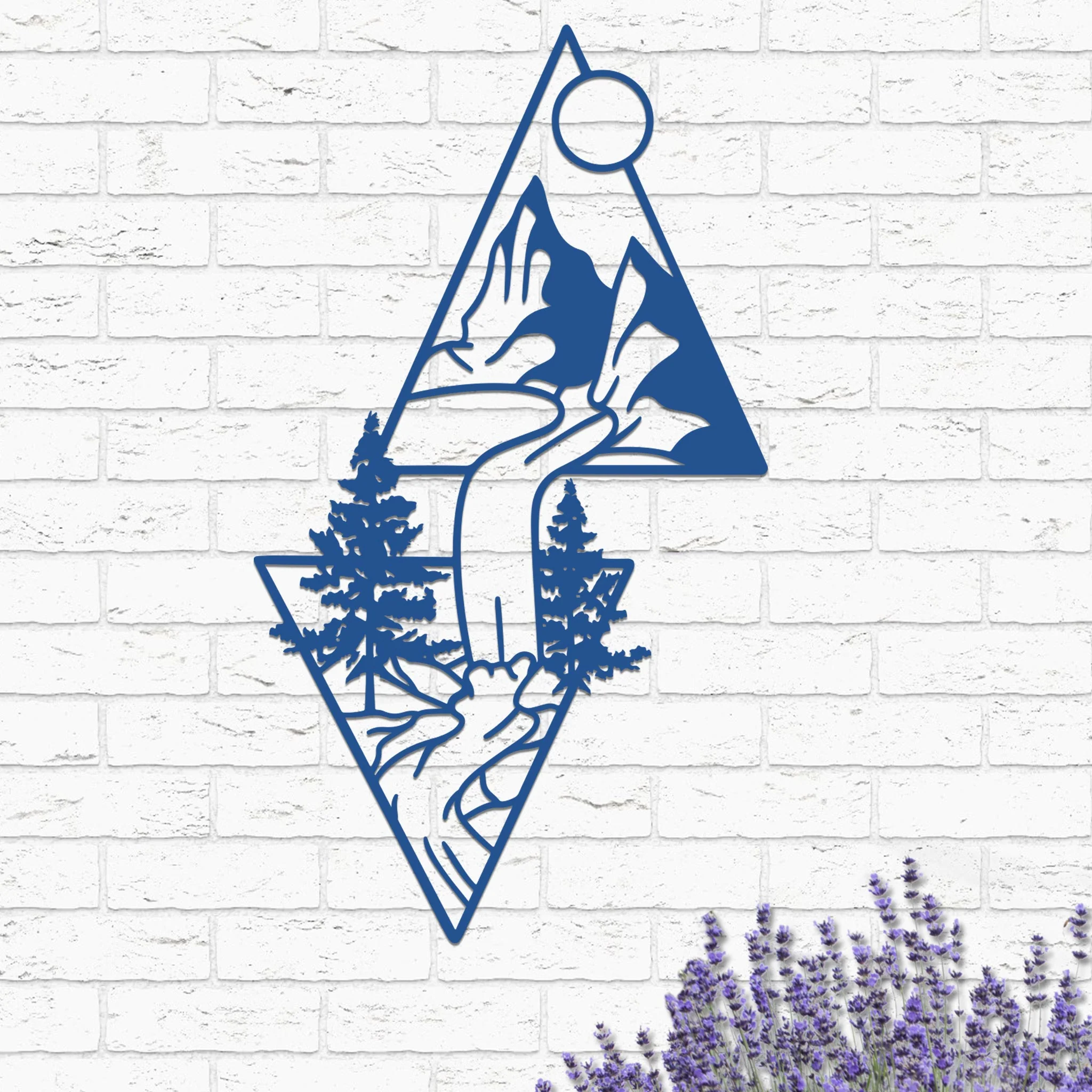 Mountain Landscape in Triangles Sign - Image 8