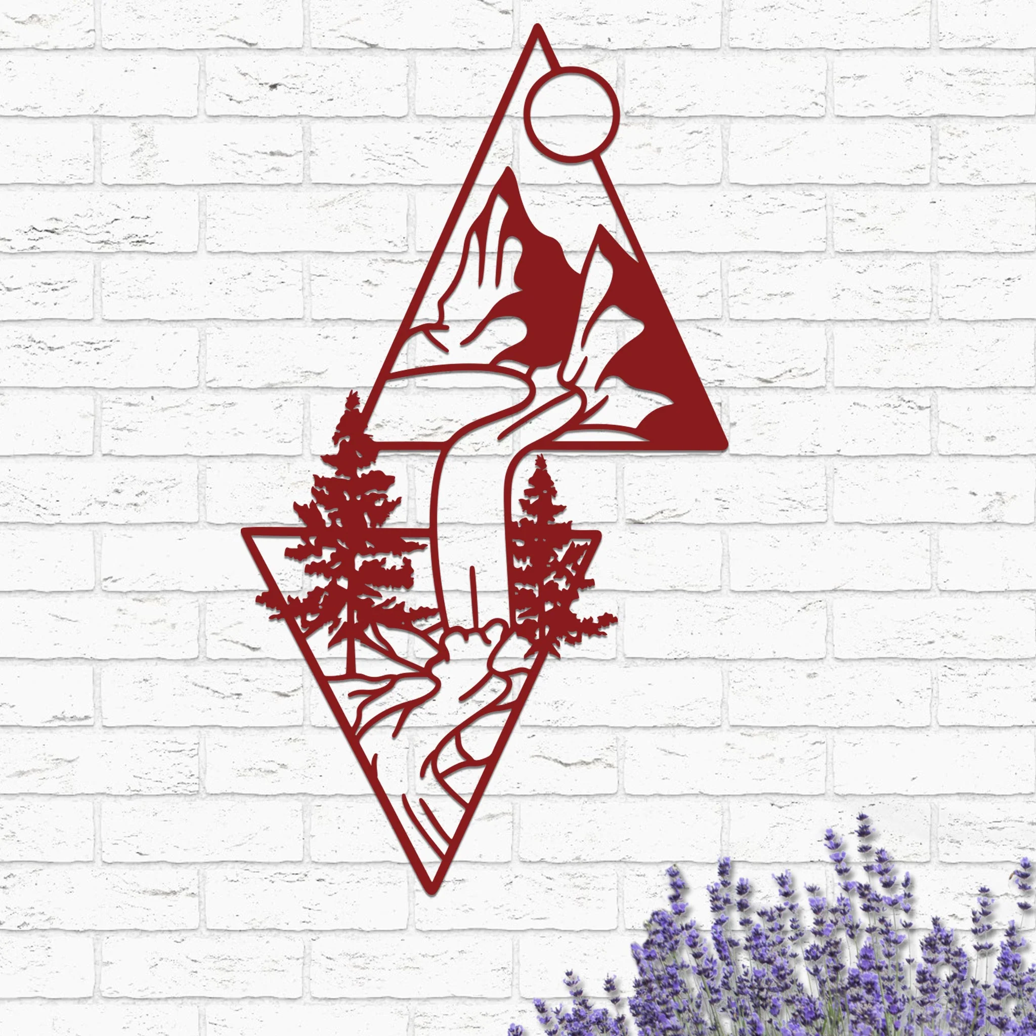 Mountain Landscape in Triangles Sign - Image 9