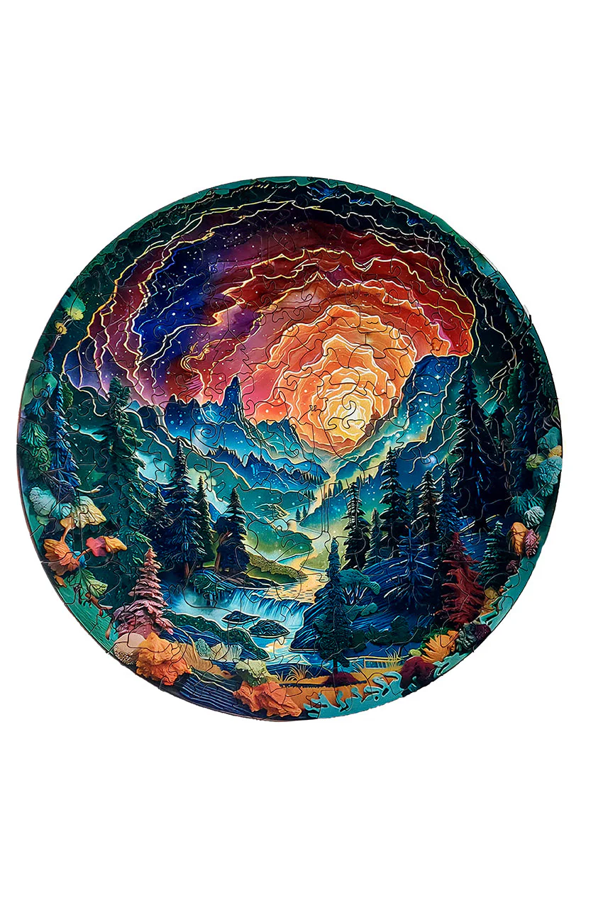Mountains Landscape - Jigsaw Wooden Puzzle by Wizardi F07N9-24 - Image 4