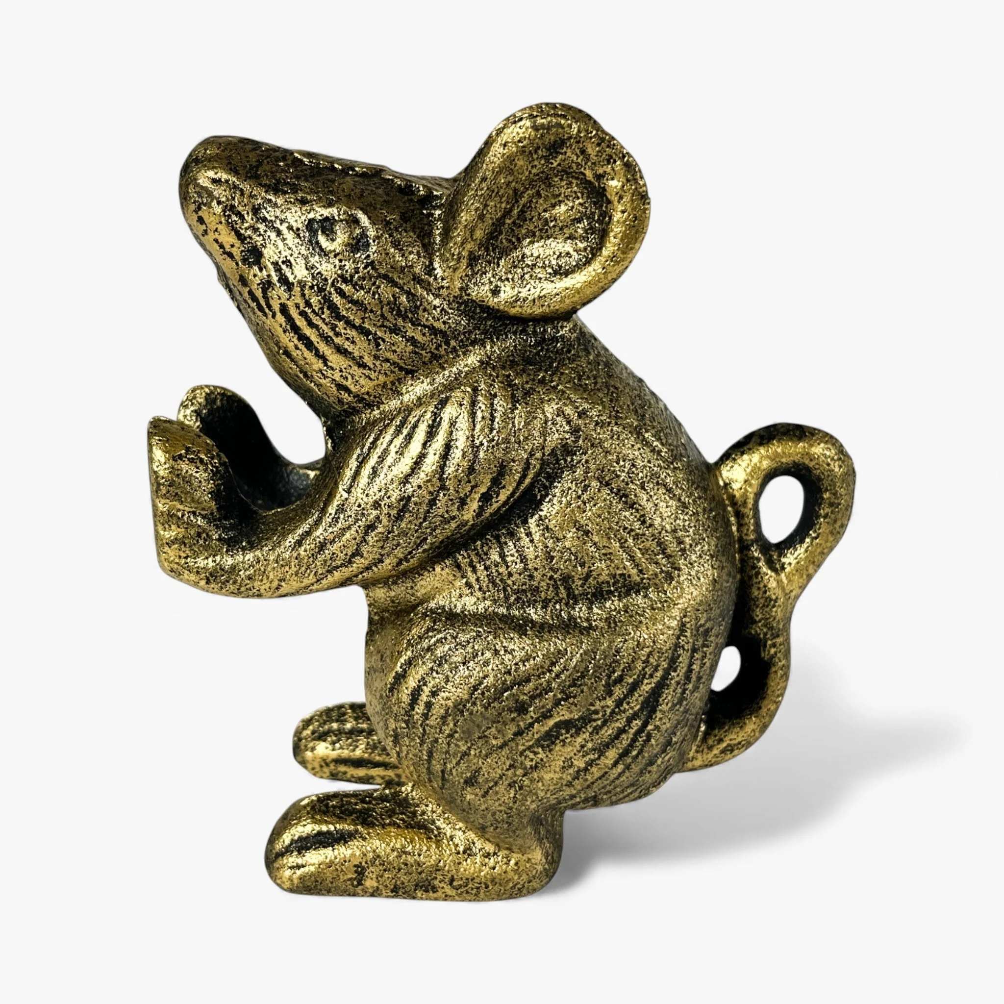 Mouse Door Stop Cast Iron Gold Decorative Bookend - Image 2
