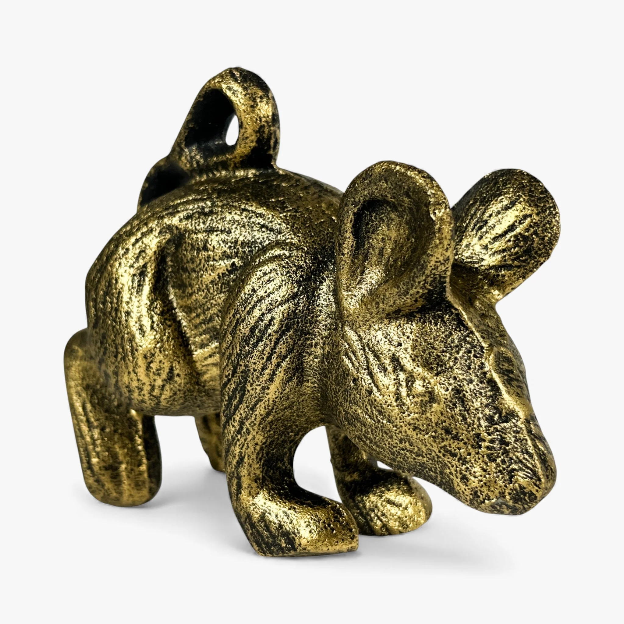 Mouse Door Stop Cast Iron Gold Decorative Bookend - Image 3