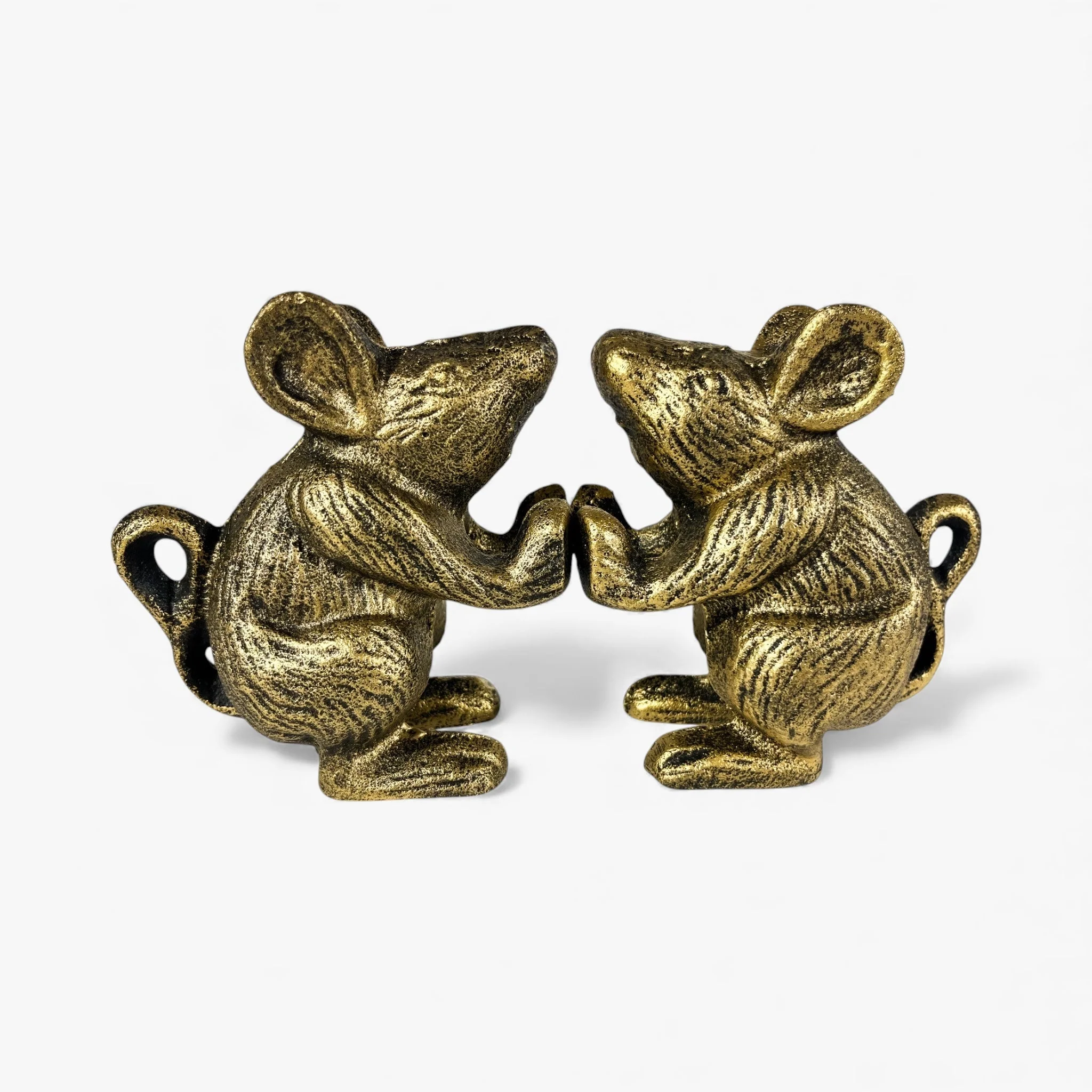 Mouse Door Stop Cast Iron Gold Decorative Bookend - Image 4