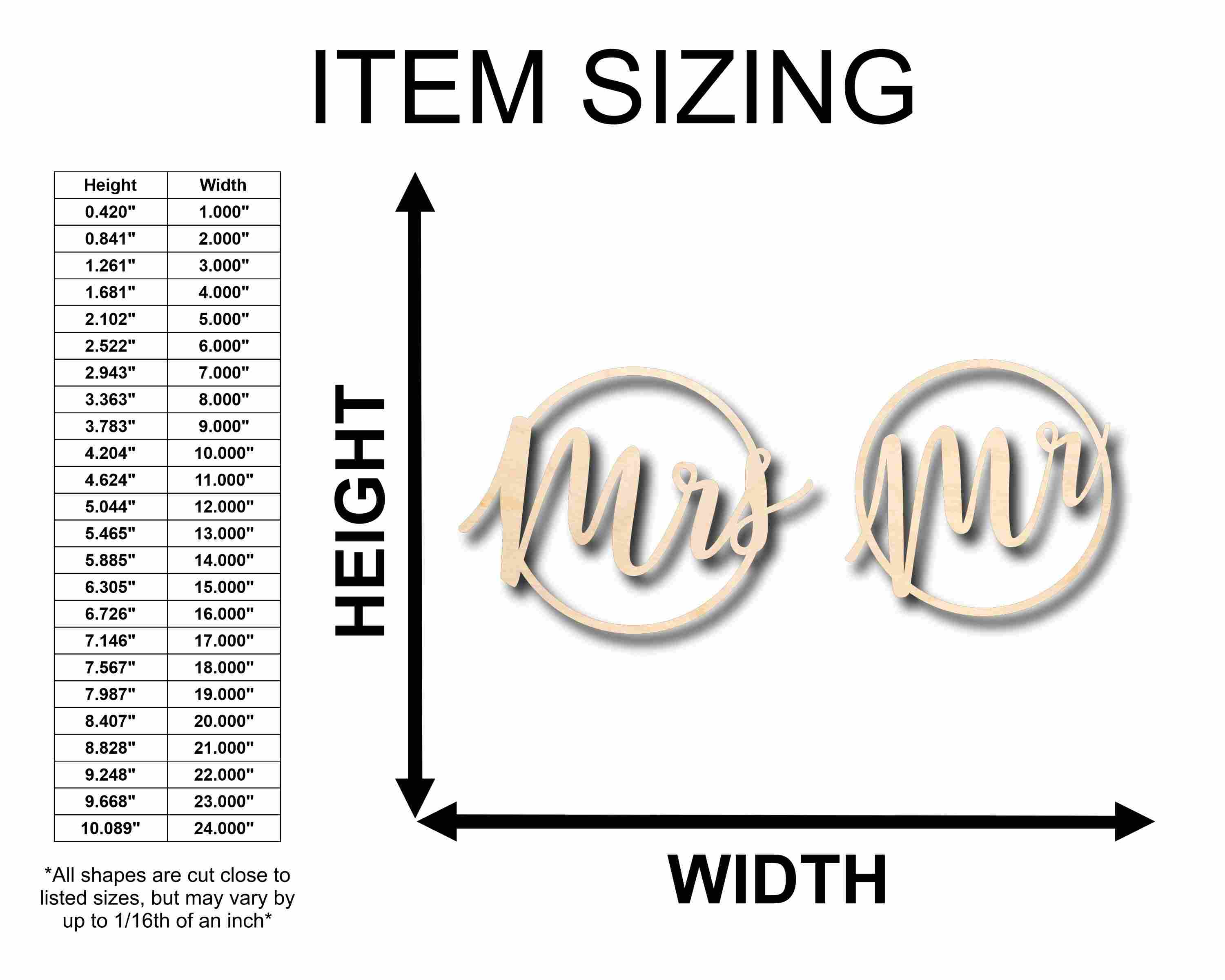 Mr. & Mrs. Sign Unfinished Wood Cutout Home Decor DIY wedding - Image 2