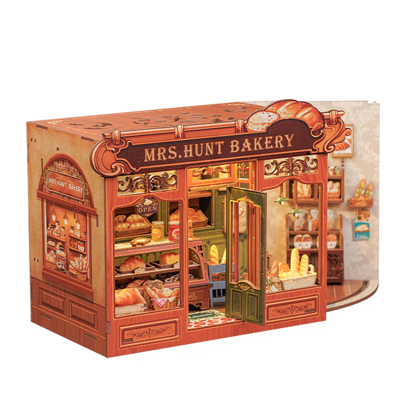 Mrs.Hunt Bakery Dollhouse Kit - Miniature Wizardi Roombox Kit with LED Light F07M51-95-GB401 - Image 2