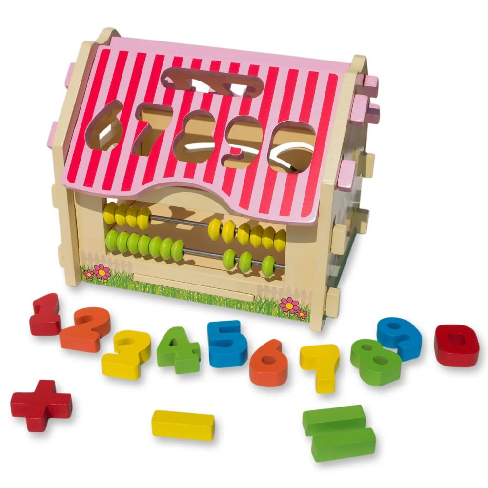 Multi-Function Educational Toy – Wooden Counting House with Numbers & Abacus - Image 2