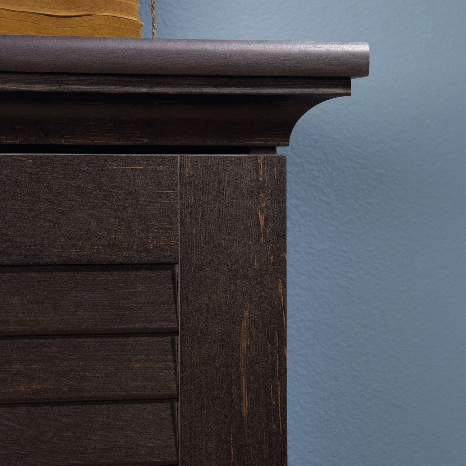 Multi-Purpose Wardrobe Armoire Storage Cabinet in Dark Brown Antique Wood Finish - Image 2
