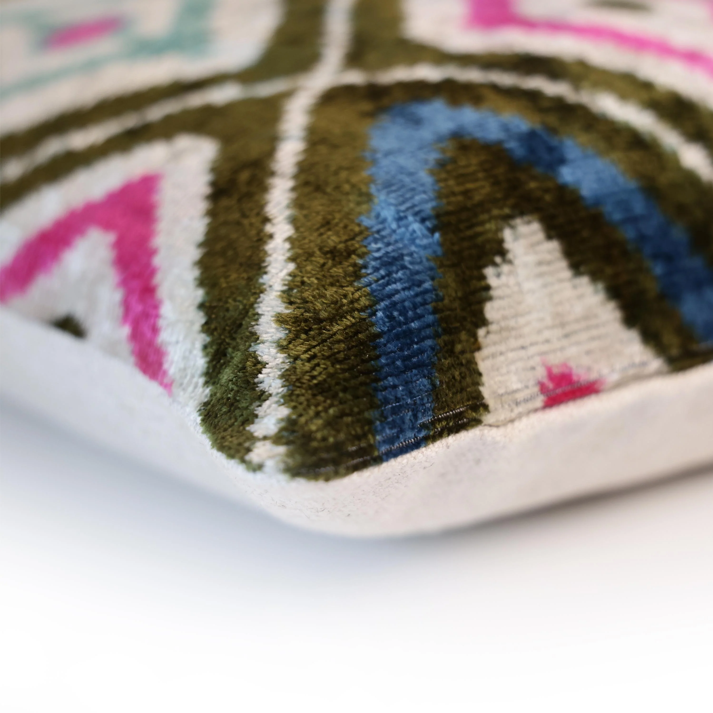Multicolor Diamond Silk Velvet Pillow – 16x24 Handmade Luxury Cushion - Image 8