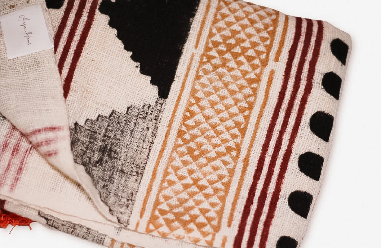 Multicolored Cotton Boho Throw Blanket with Tassels and Fringes - Image 7