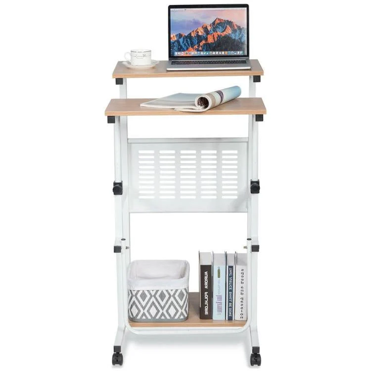 Multifunction Adjustable Height Mobile Stand-Up Computer Desk Work Station - Image 2