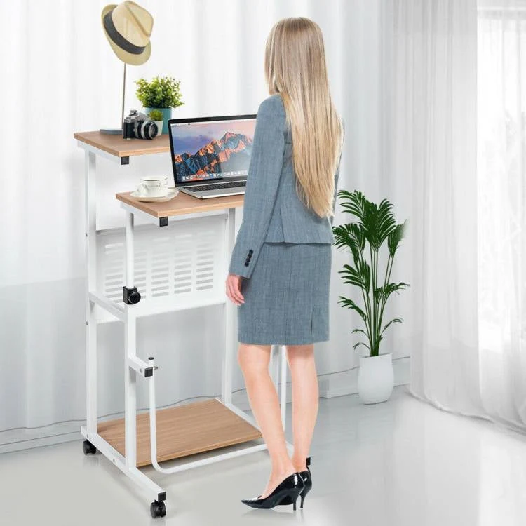 Multifunction Adjustable Height Mobile Stand-Up Computer Desk Work Station - Image 3