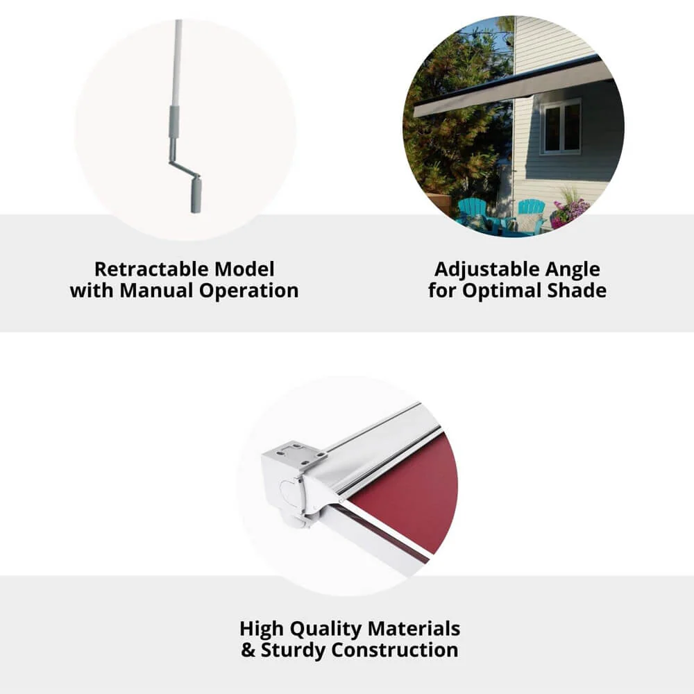 Multiple Awnings Brasilia Europa Premium Outdoor Semi-Cassette Retractable Sun Shade Awning (SAK76825) - Image 4