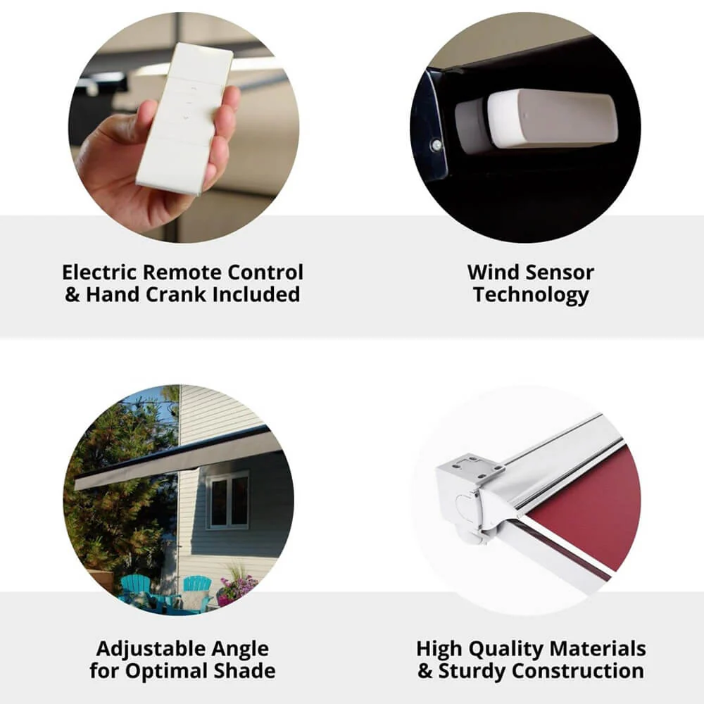 Multiple Awnings Brasilia Europa Premium Outdoor Semi-Cassette Retractable Sun Shade Awning (SAK76825) - Image 6