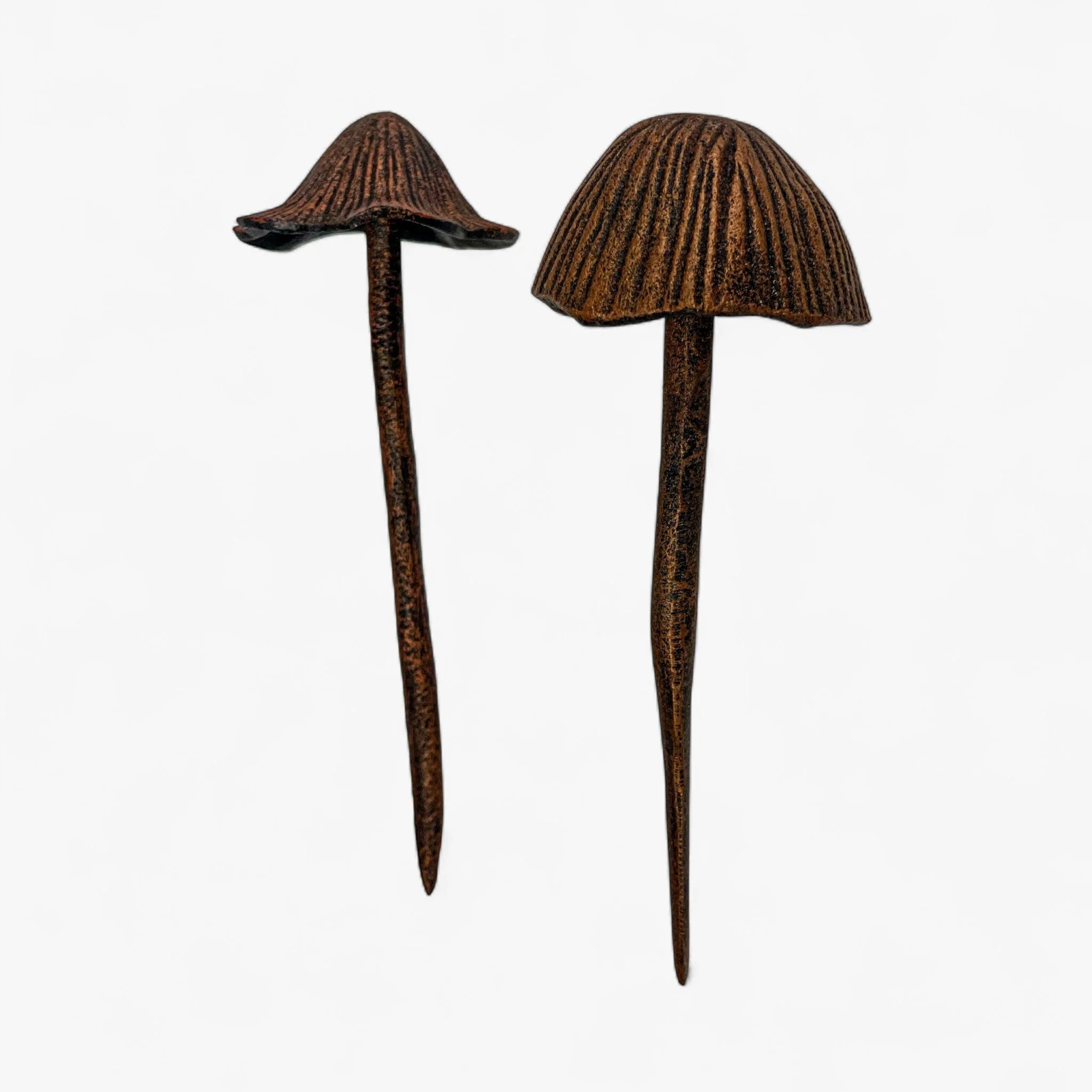 Mushroom Garden Stakes, Set of 2 Aged Copper Finish - Image 7