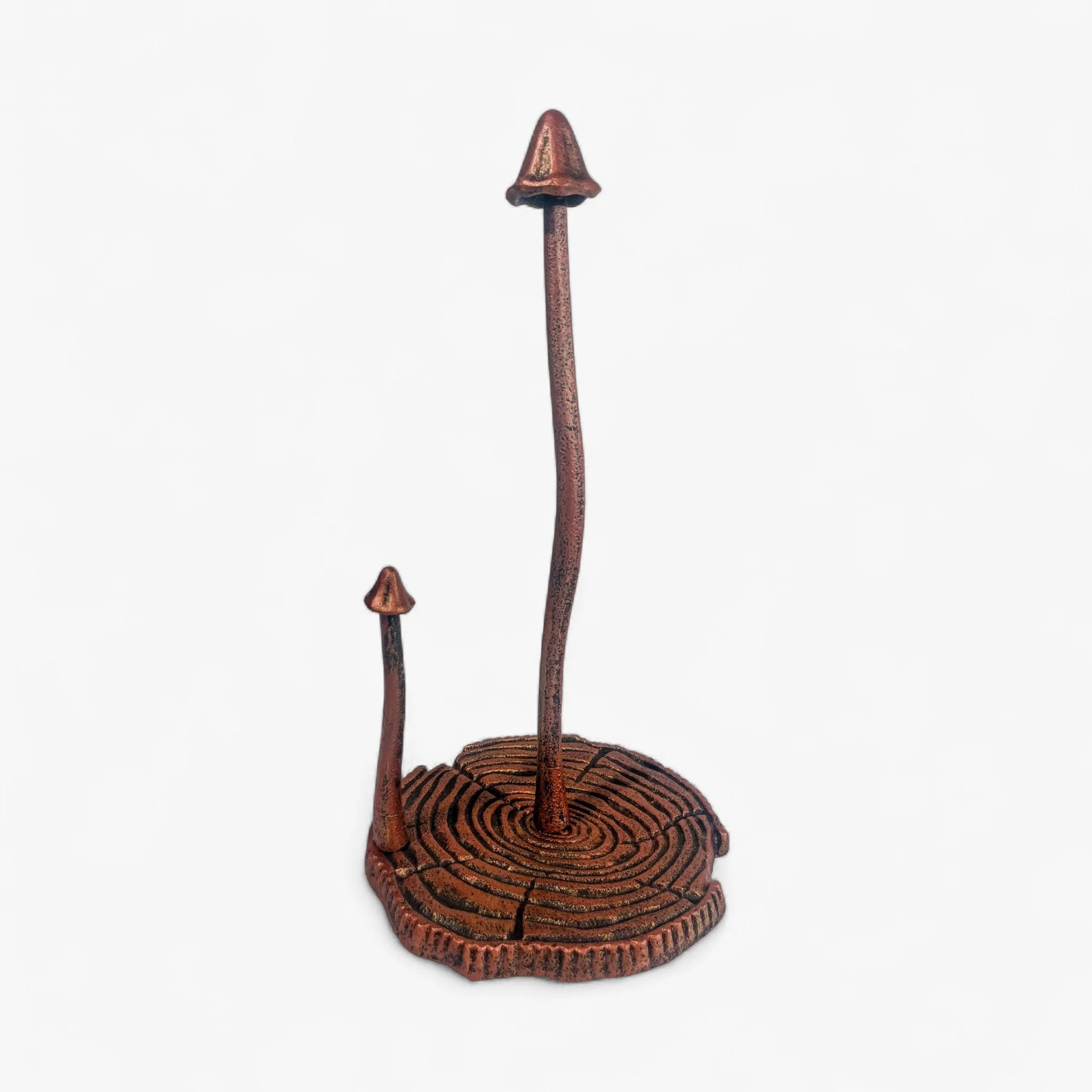Mushroom Paper Towel Holder Rustic Cast Iron Kitchen Decor - Image 3