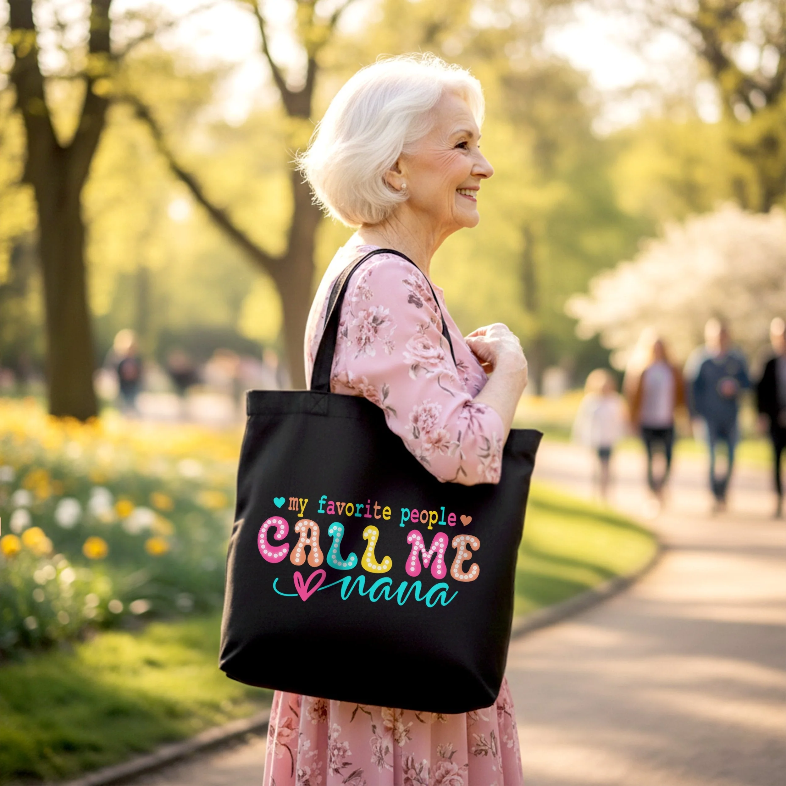 My Favorite People Call Me Nana Canvas Tote Bag, Gift for Fun and Proud Grandmothers - Image 4