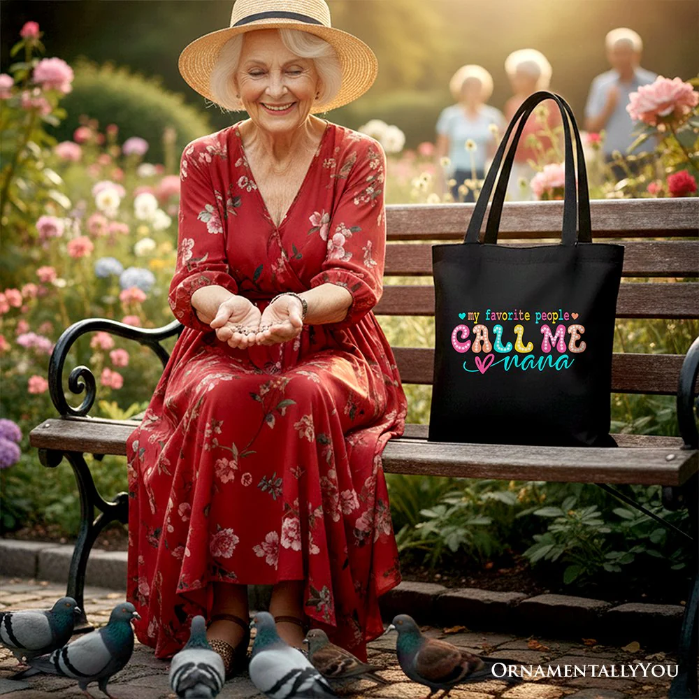 My Favorite People Call Me Nana Canvas Tote Bag, Gift for Fun and Proud Grandmothers - Image 5