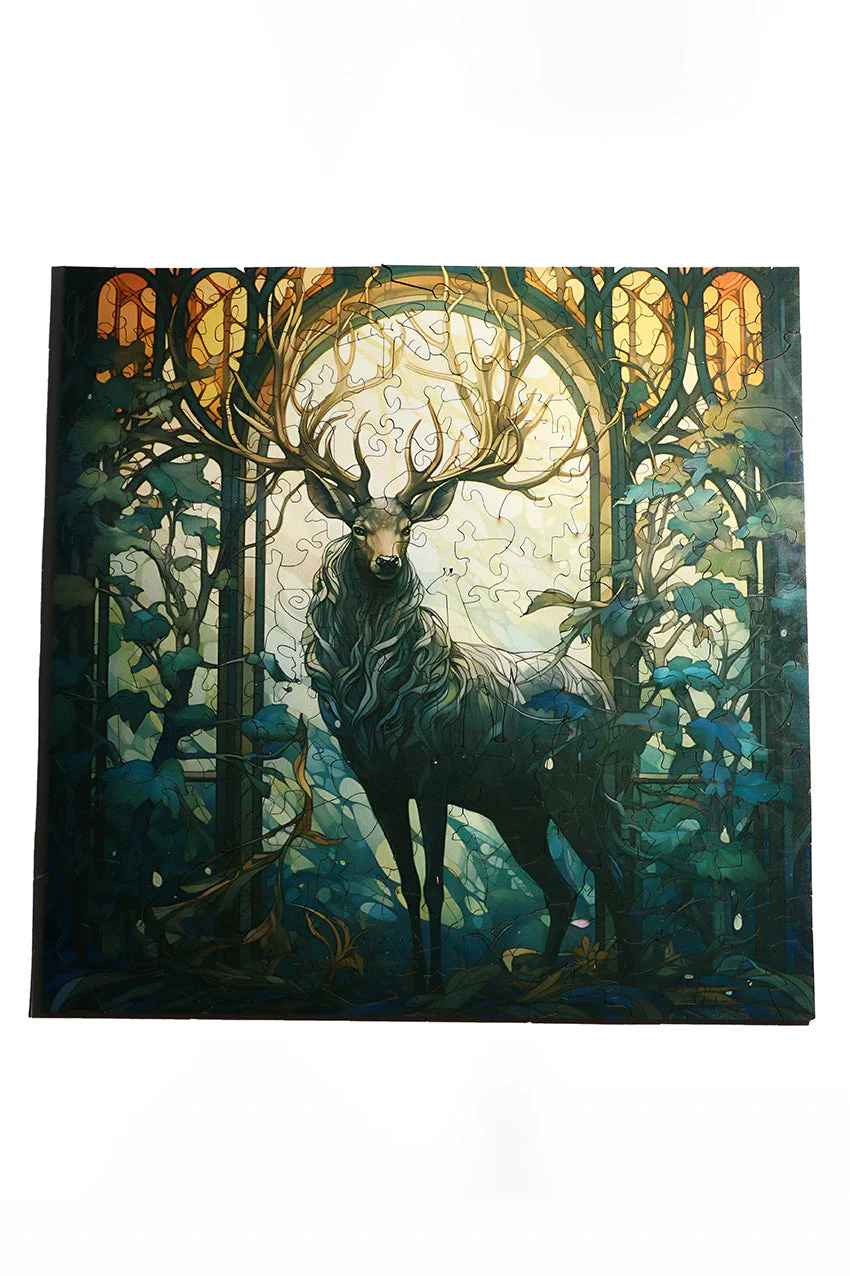 Mysterious Deer - Jigsaw Wooden Puzzle by Wizardi F07N9-18 - Image 4