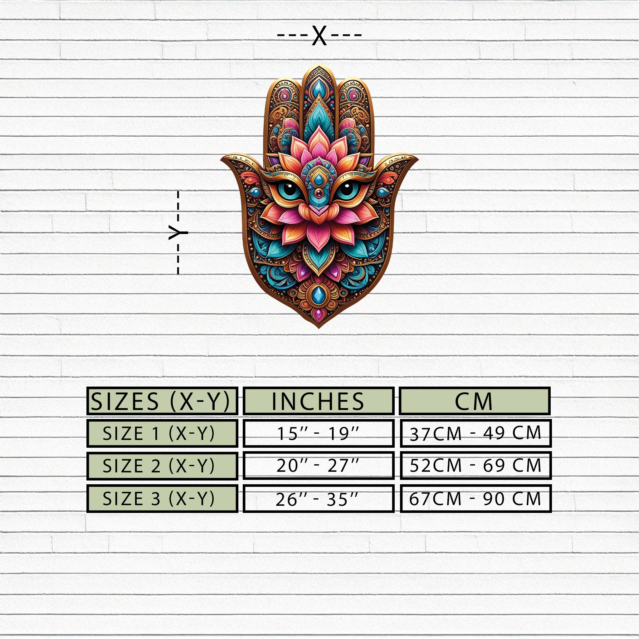 Mystic Hamsa Hand Metal Wall Art – Boho Evil Eye Decor-KAFUVM030 - Image 9