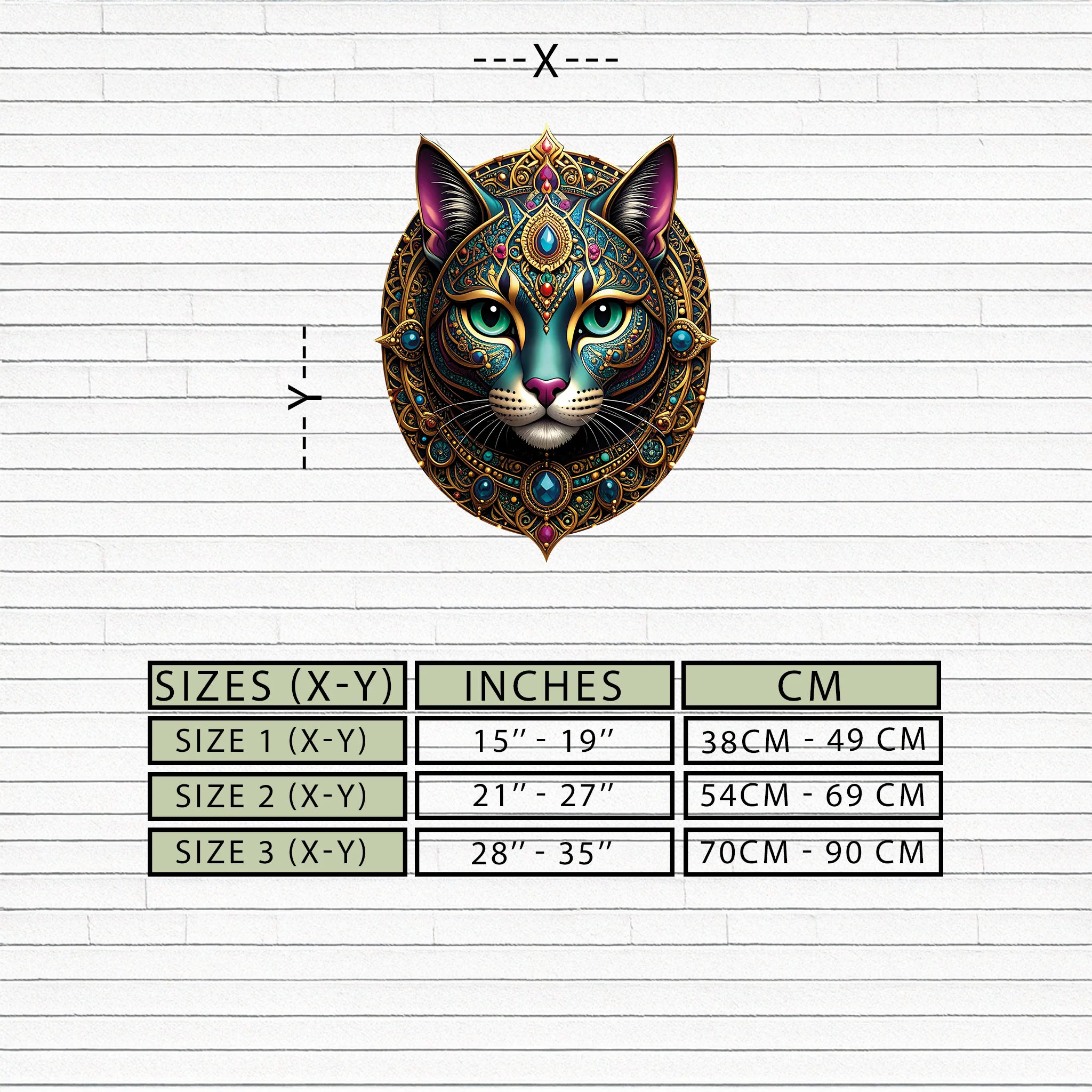 Mystic Mandala Cat Metal Wall Art – Boho Feline Decor-KAFUVM037 - Image 9