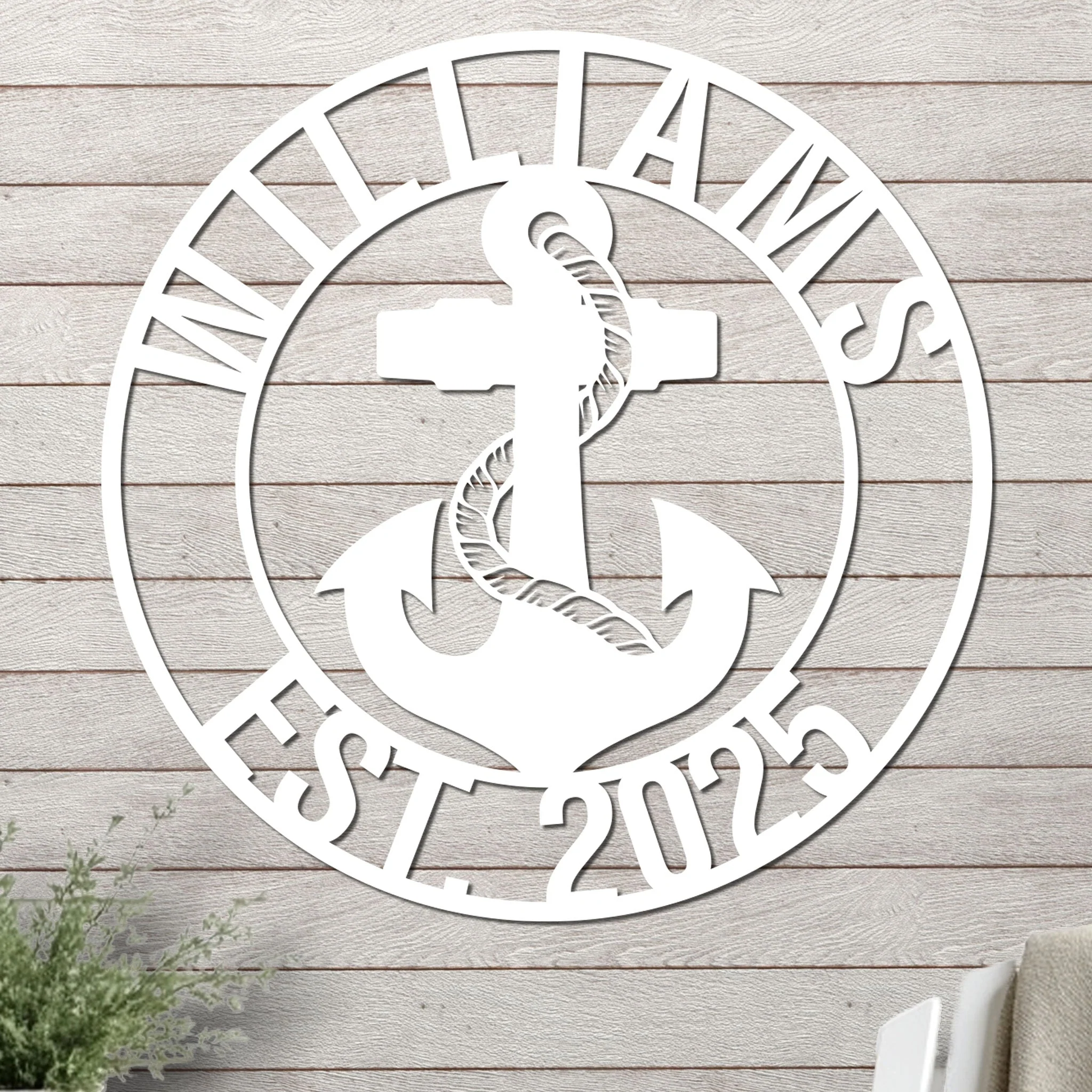 Name and Year with Anchor Design - Image 2