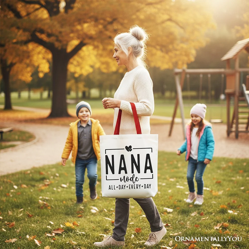 Nana Mode Canvas Tote Bag, All Day Every Day Gift Shopper for Grandma - Image 10