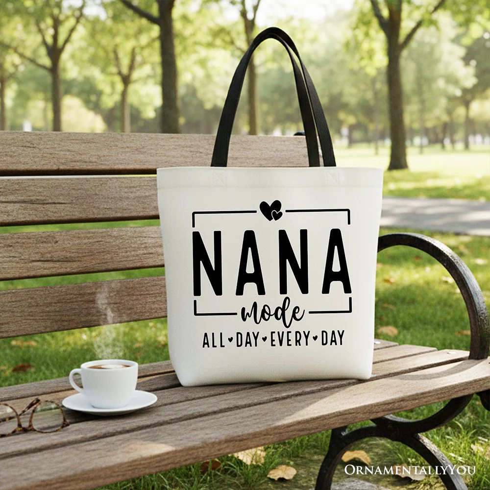 Nana Mode Canvas Tote Bag, All Day Every Day Gift Shopper for Grandma - Image 4