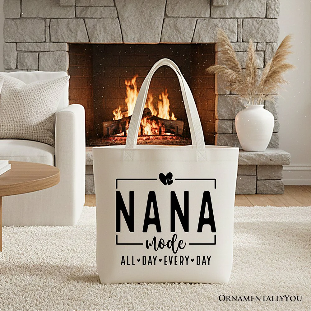 Nana Mode Canvas Tote Bag, All Day Every Day Gift Shopper for Grandma - Image 5