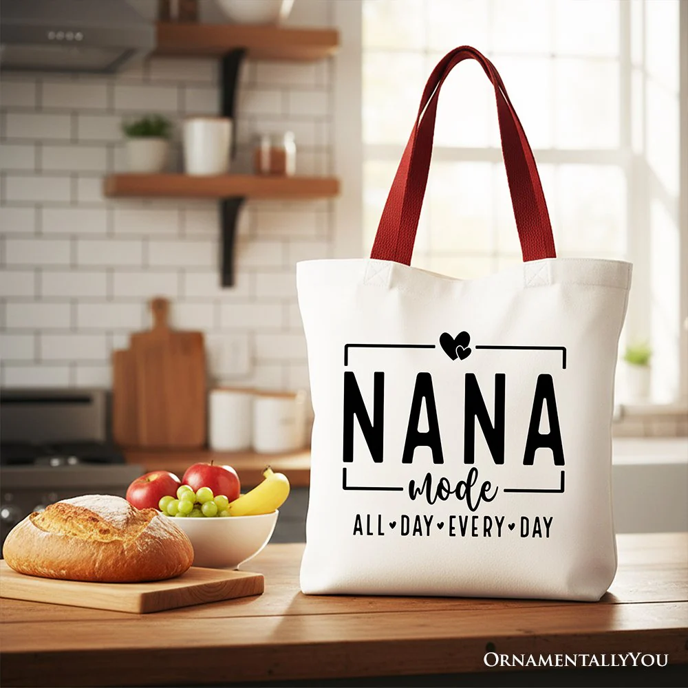 Nana Mode Canvas Tote Bag, All Day Every Day Gift Shopper for Grandma - Image 6