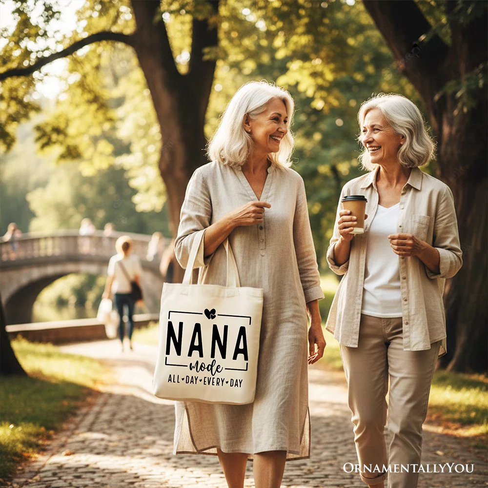 Nana Mode Canvas Tote Bag, All Day Every Day Gift Shopper for Grandma - Image 7