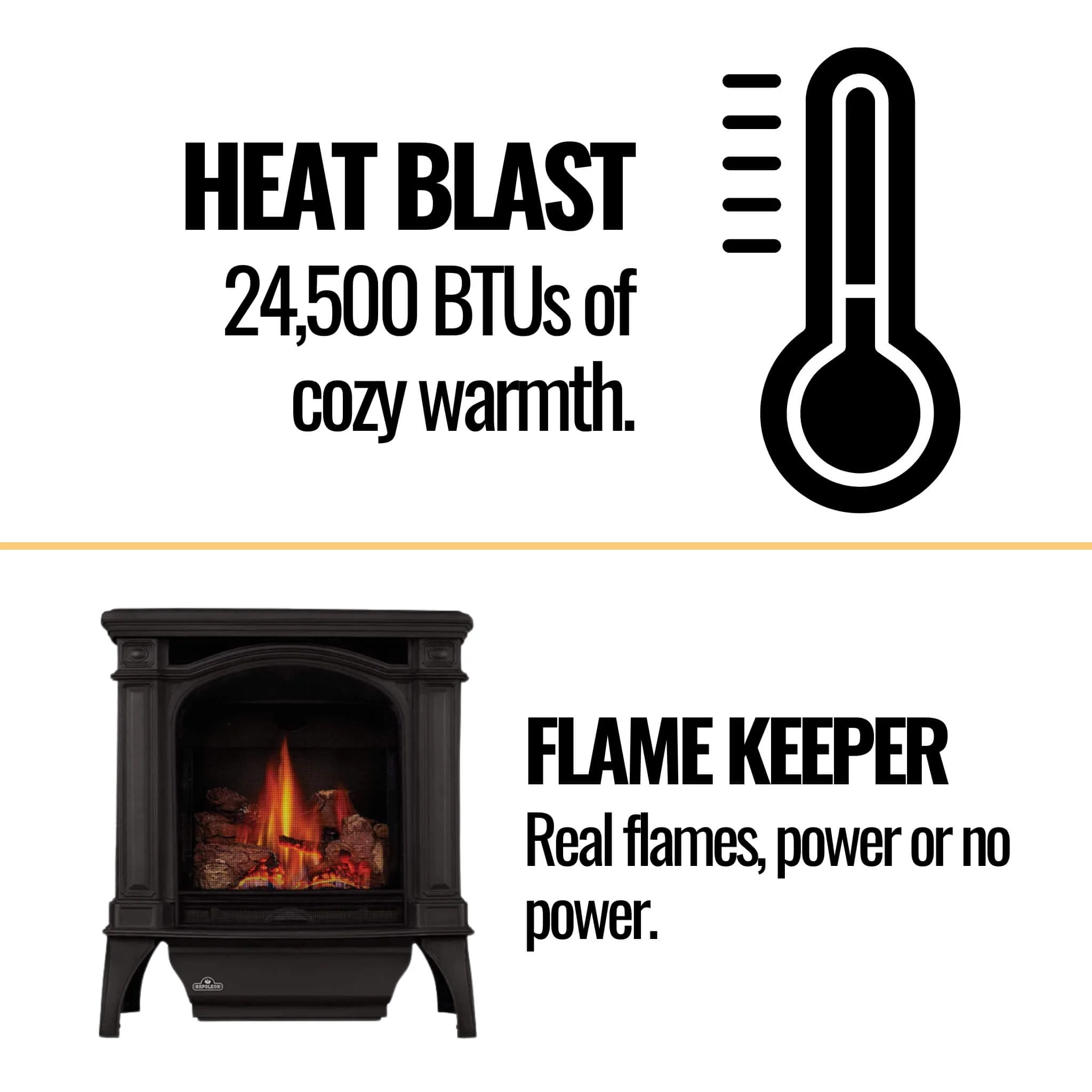 Napoleon Bayfield 25" Direct Vent Electronic Ignition Natural Gas Cast Iron Stove, 23" [GDS25NA-1] (SAK95498) - Image 5