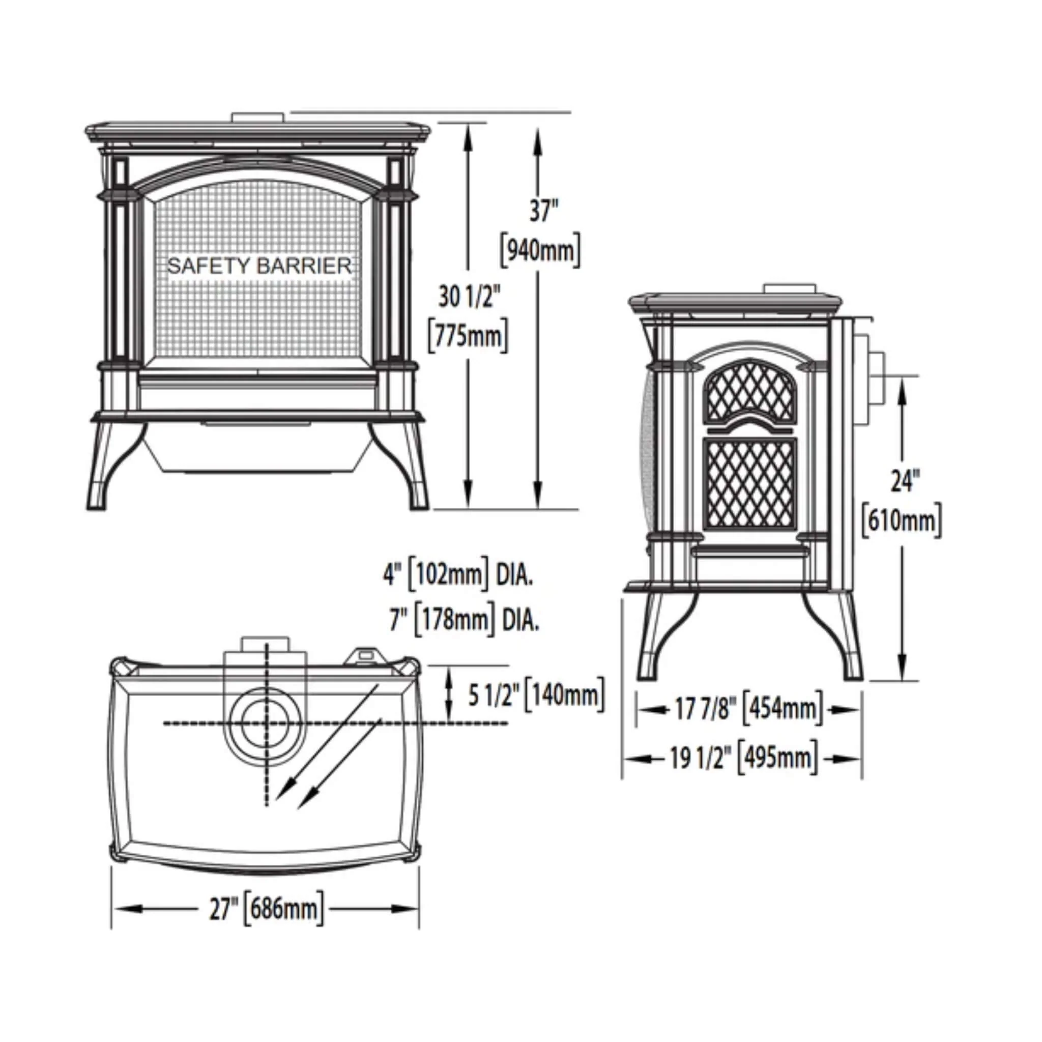 Napoleon Knightsbridge 60 Majolica Brown Natural Gas Stove With Flame And Heat Adjustment, 27" [GDS60-1NNSB] (SAK14738) - Image 6