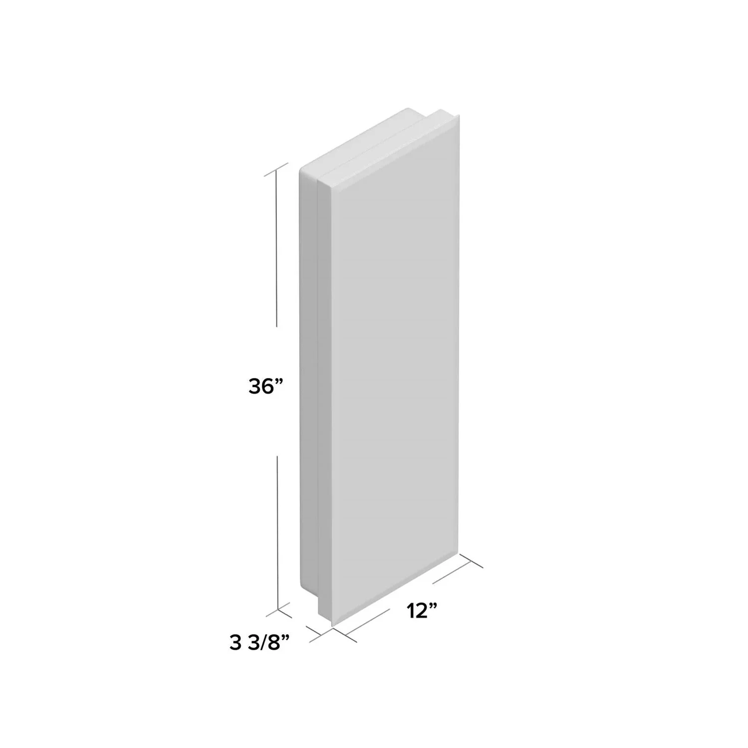 Narrow Bathroom Medicine Cabinet Frameless Mirror 12 x 36 inch - Image 4