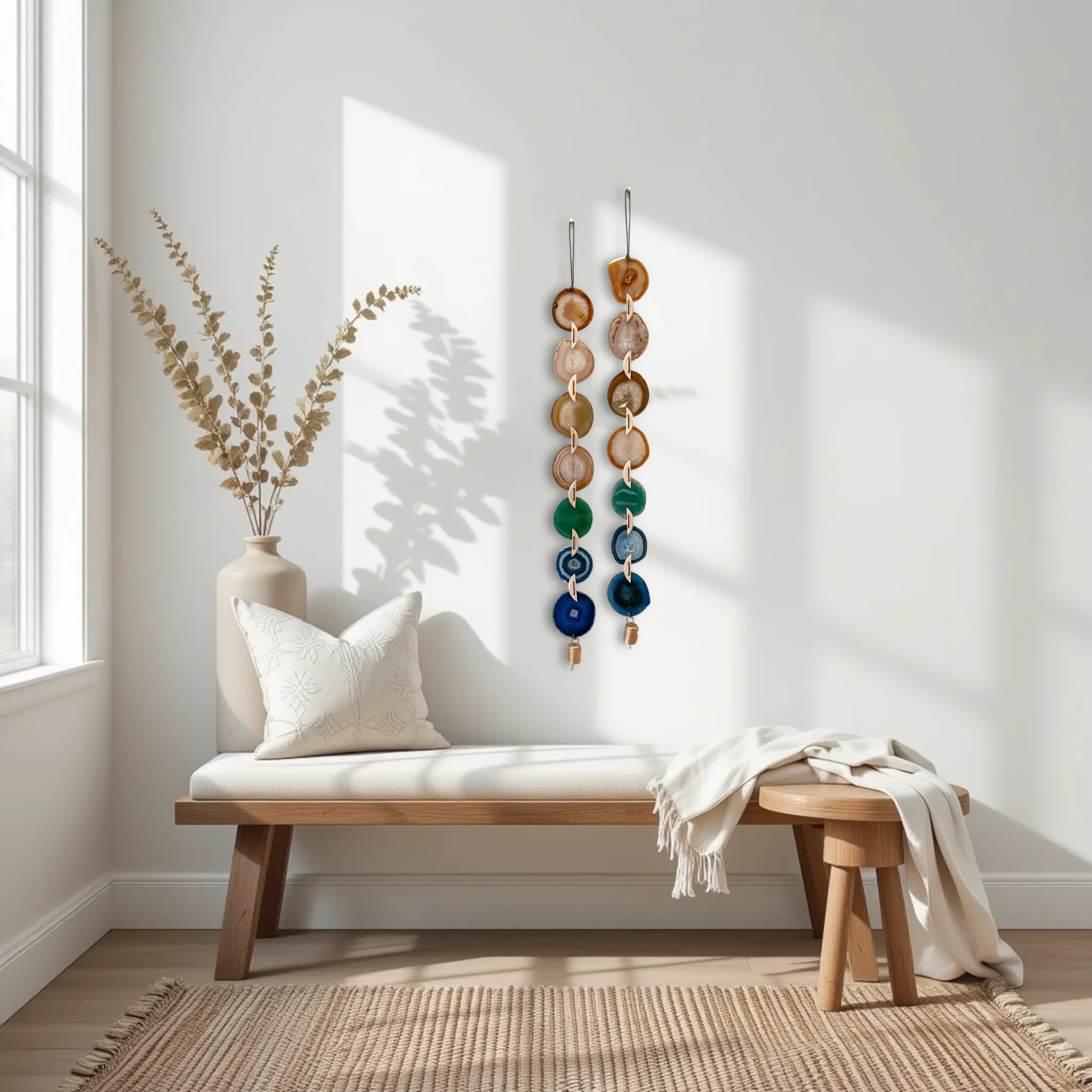 Natural Agate x Bell Garland Wall Hanging - Image 4
