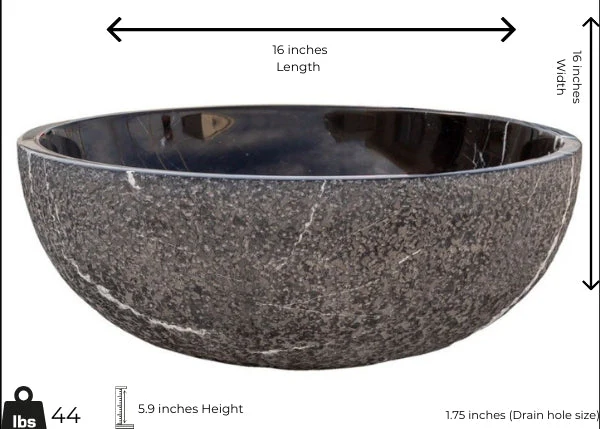 Natural Black Marble Sink - Image 2