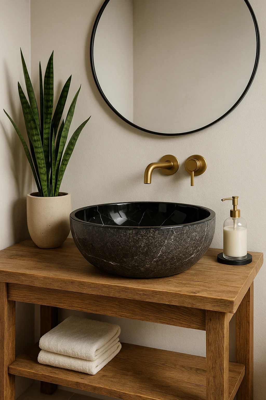 Natural Black Marble Sink - Image 3