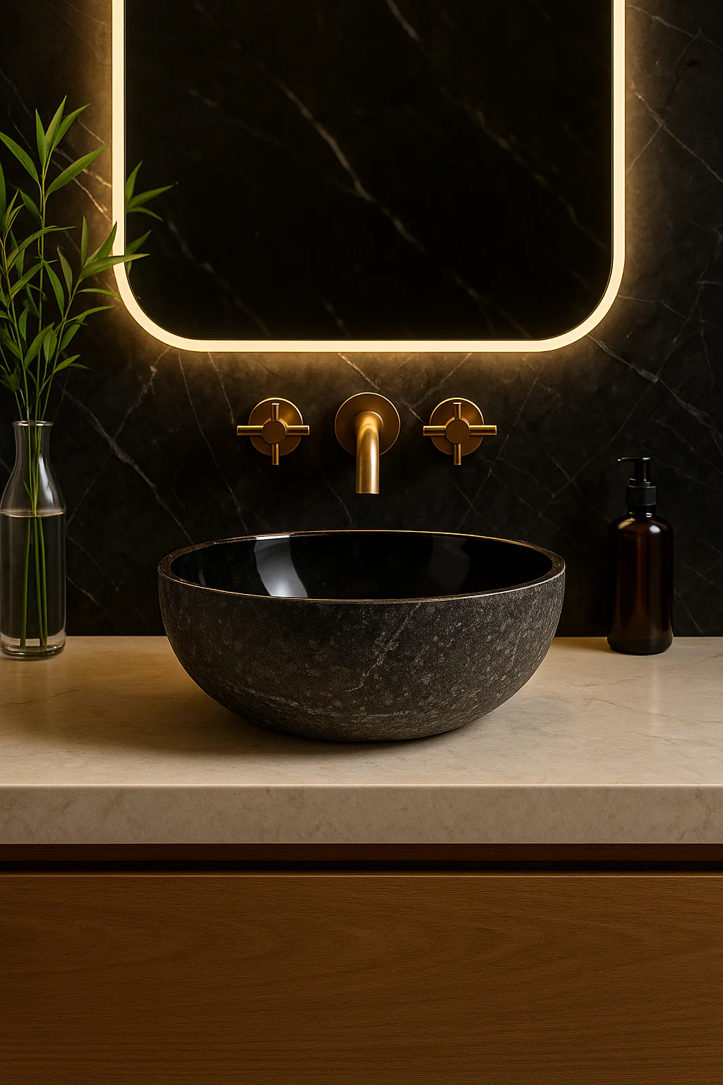 Natural Black Marble Sink - Image 4