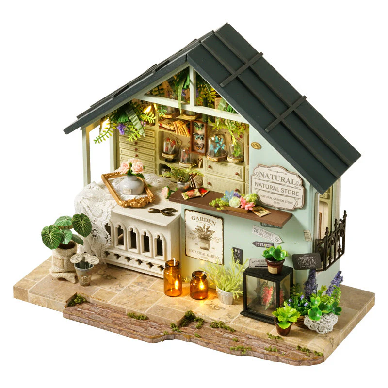 Natural Store Dollhouse Kit - Miniature Wizardi Roombox Kit with LED Light F07M51-58-DA-006-A - Image 2