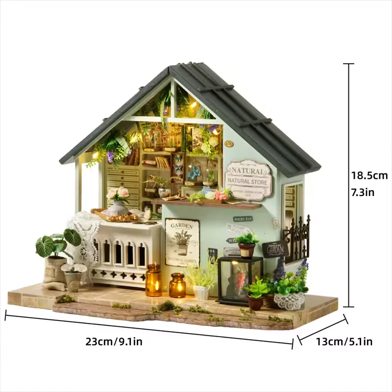 Natural Store Dollhouse Kit - Miniature Wizardi Roombox Kit with LED Light F07M51-58-DA-006-A - Image 3