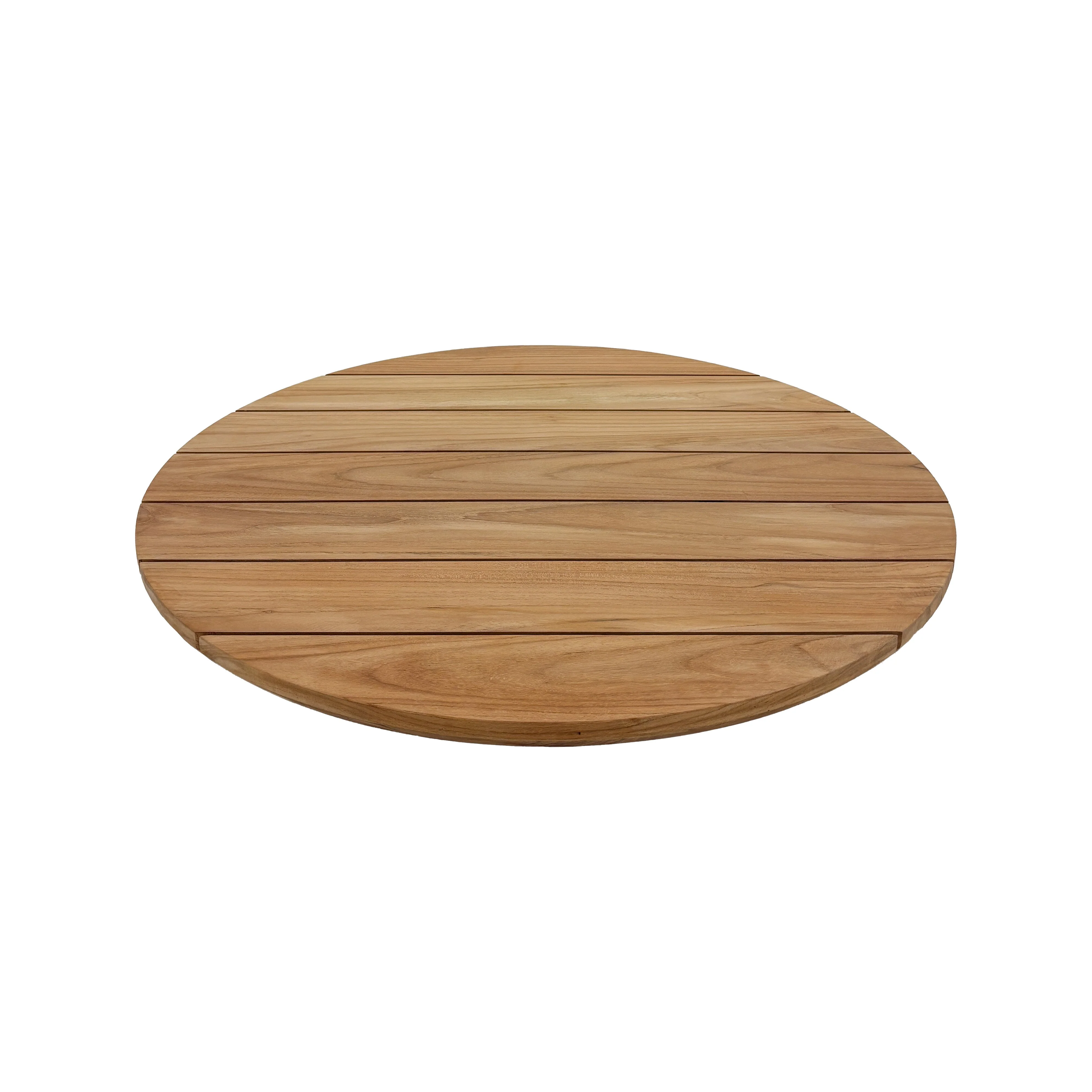 Natural Teak Slatted Lazy Susan 31" - Image 2