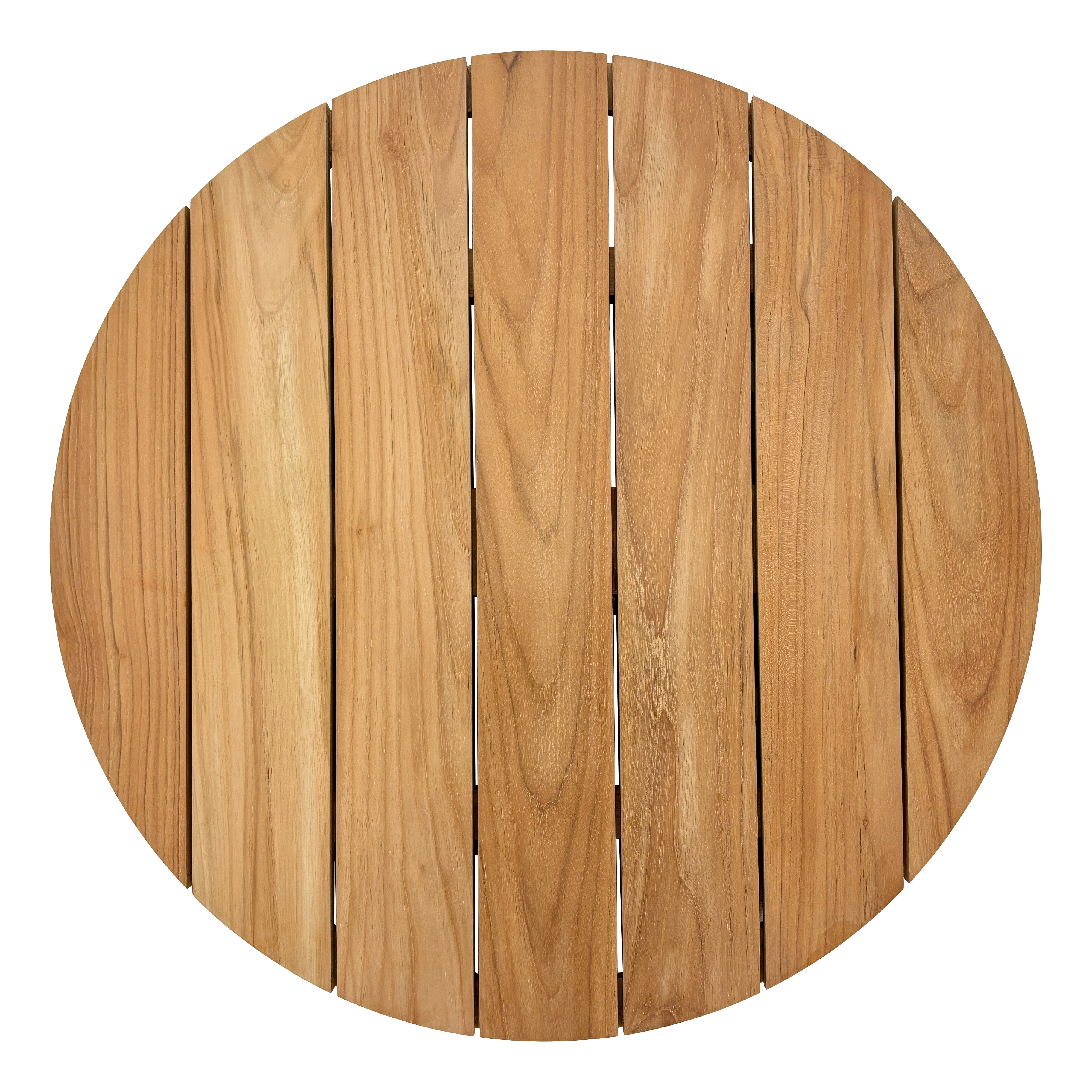 Natural Teak Slatted Lazy Susan 31" - Image 3