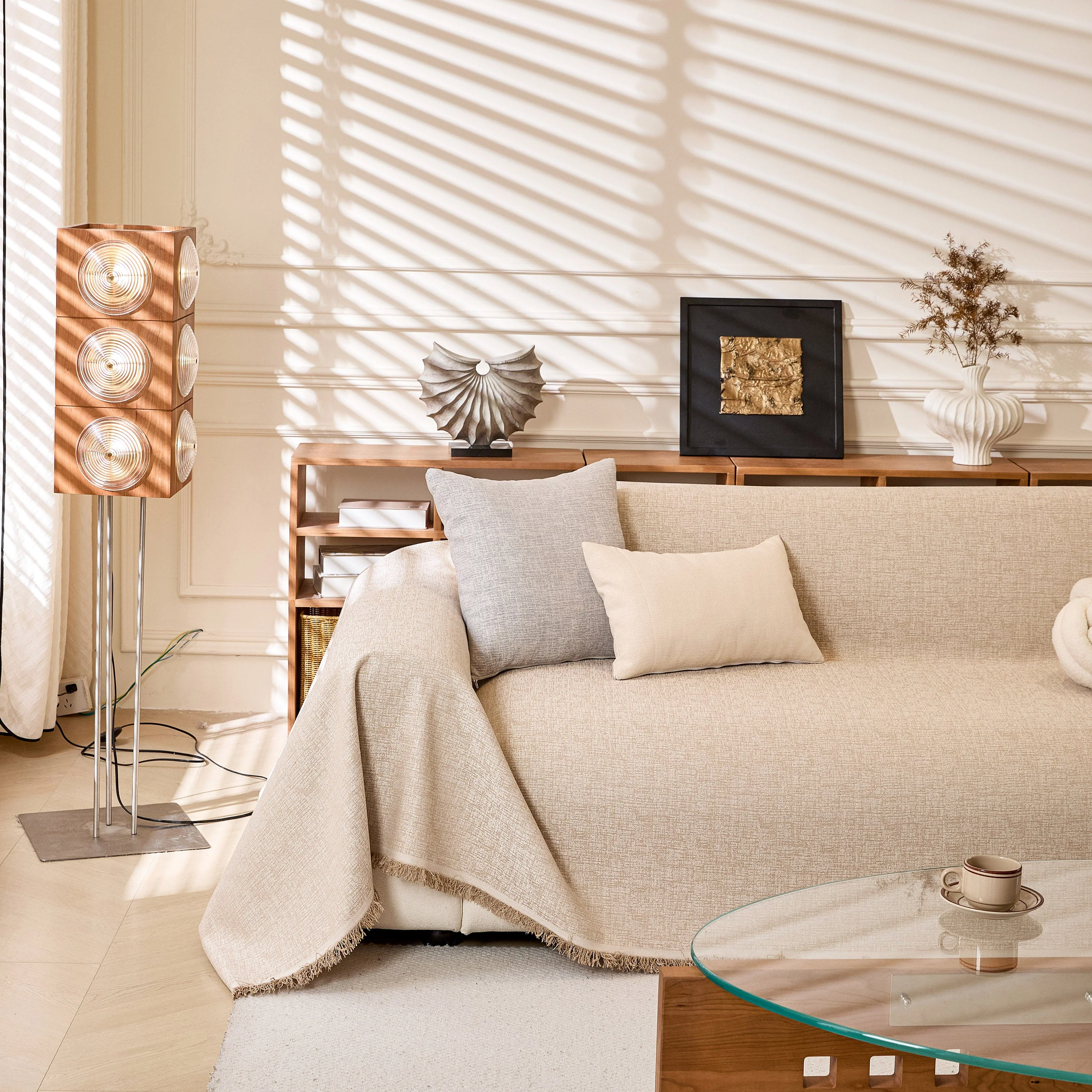 Natural Textured Linen Couch Cover, Breathable & Hypoallergenic Furniture Protector - Image 23