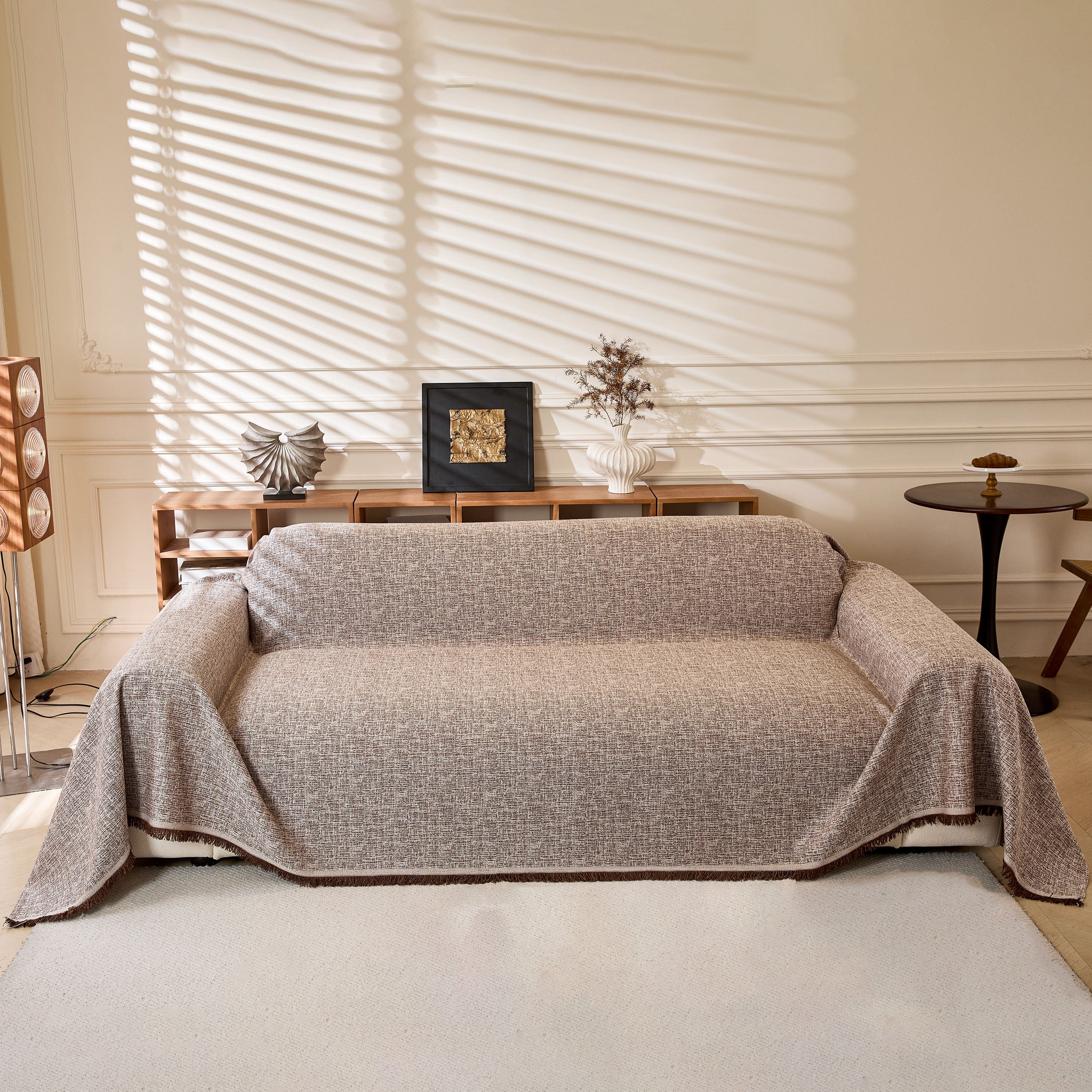 Natural Textured Linen Couch Cover, Breathable & Hypoallergenic Furniture Protector - Image 26