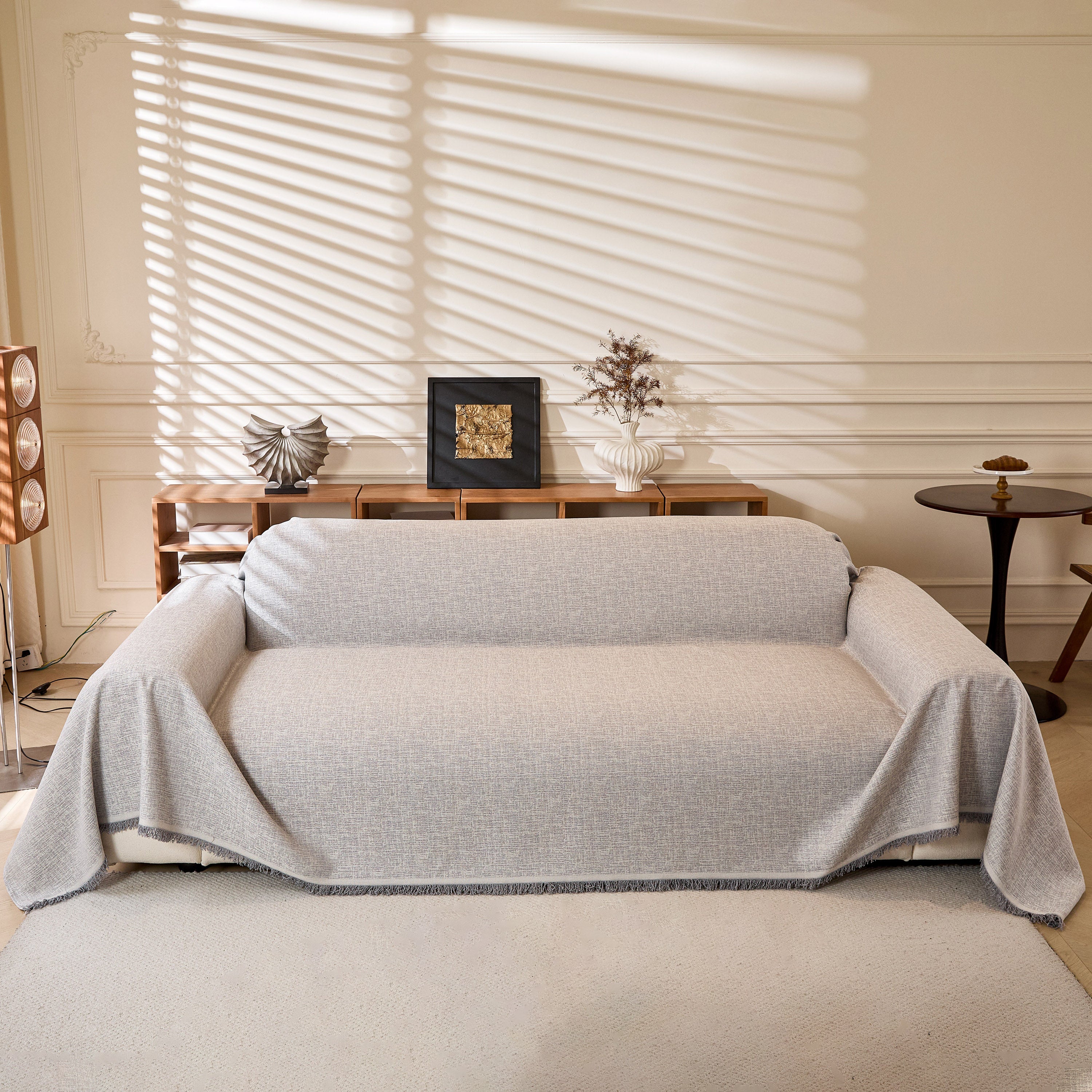 Natural Textured Linen Couch Cover, Breathable & Hypoallergenic Furniture Protector - Image 49