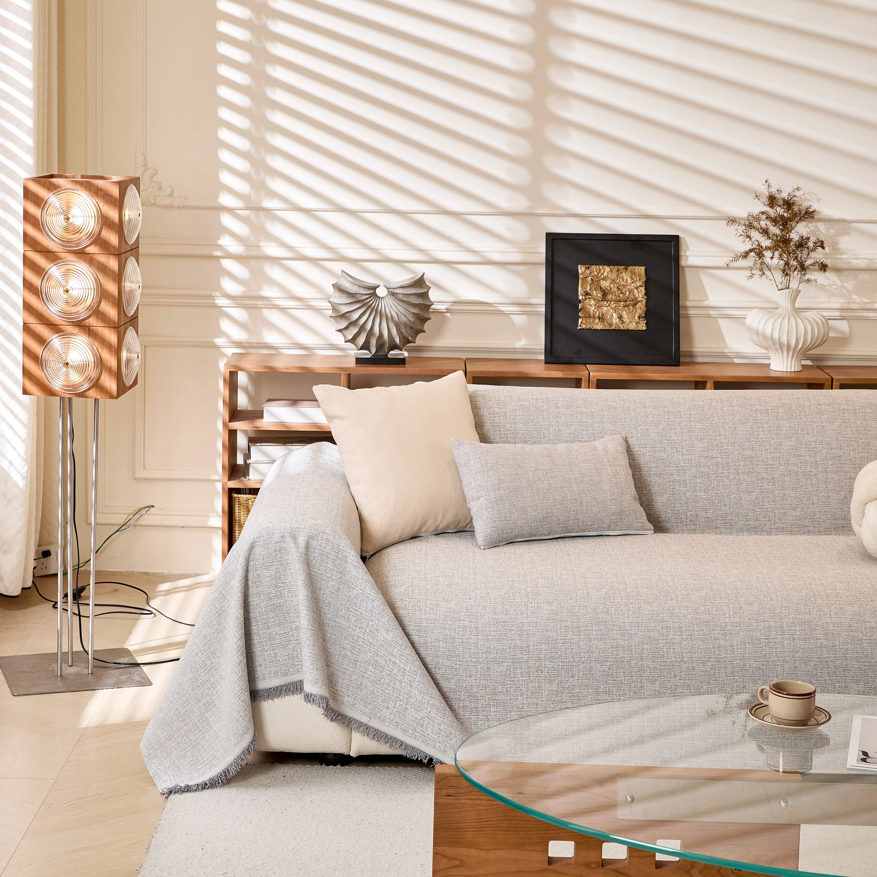 Natural Textured Linen Couch Cover, Breathable & Hypoallergenic Furniture Protector - Image 68
