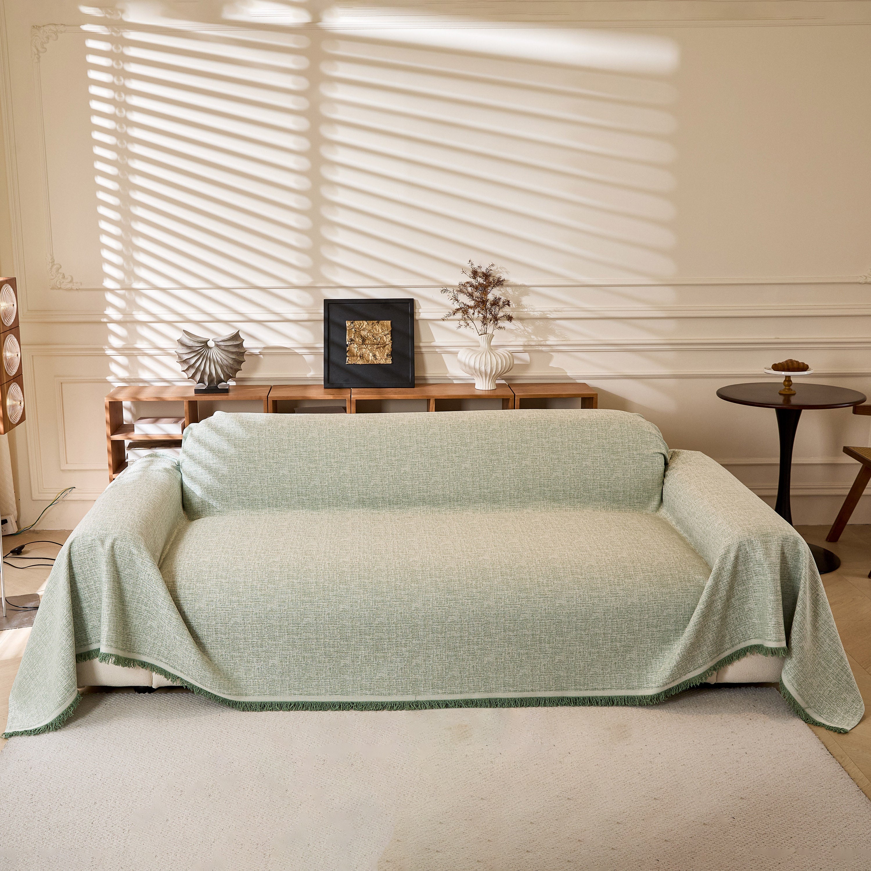 Natural Textured Linen Couch Cover, Breathable & Hypoallergenic Furniture Protector - Image 71