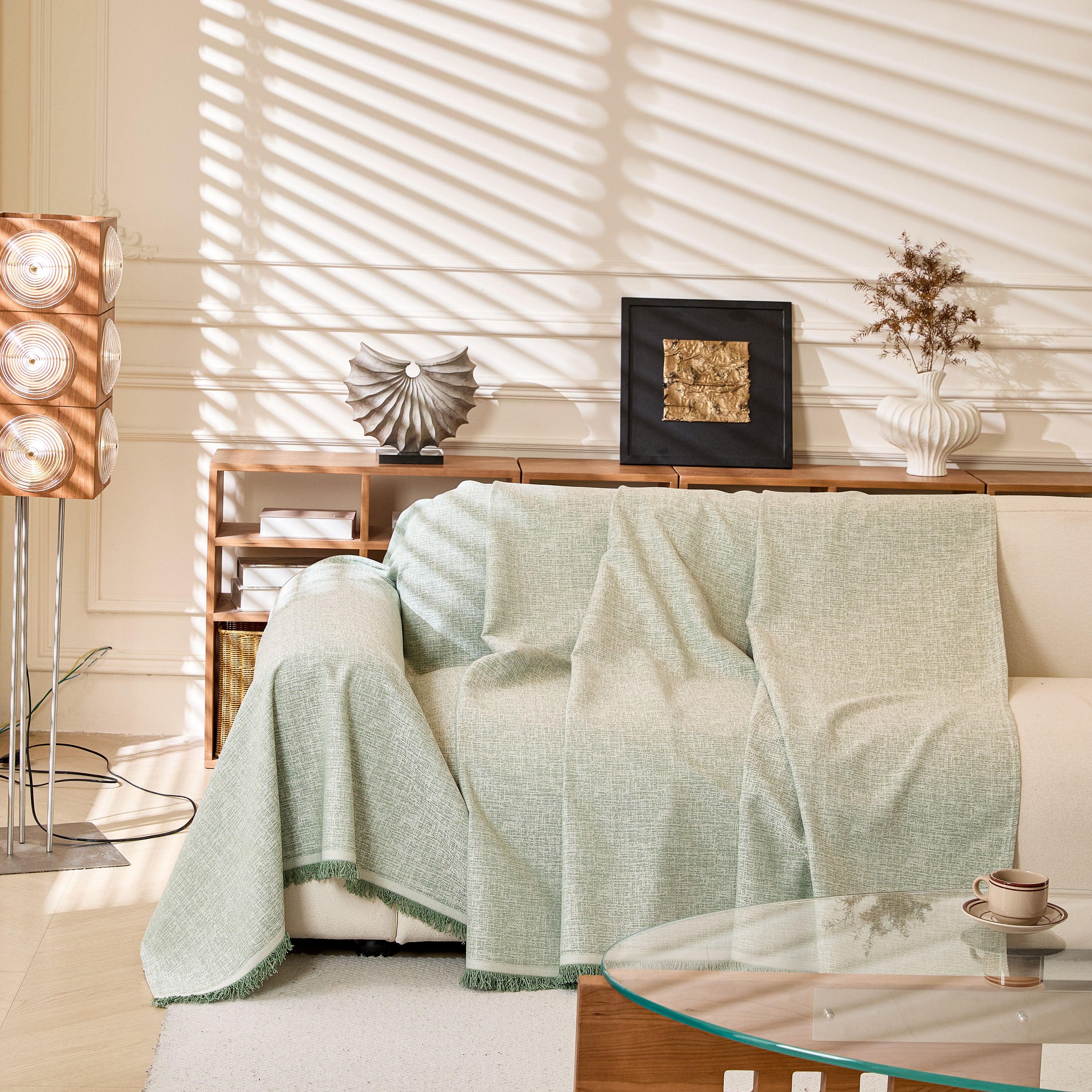 Natural Textured Linen Couch Cover, Breathable & Hypoallergenic Furniture Protector - Image 89