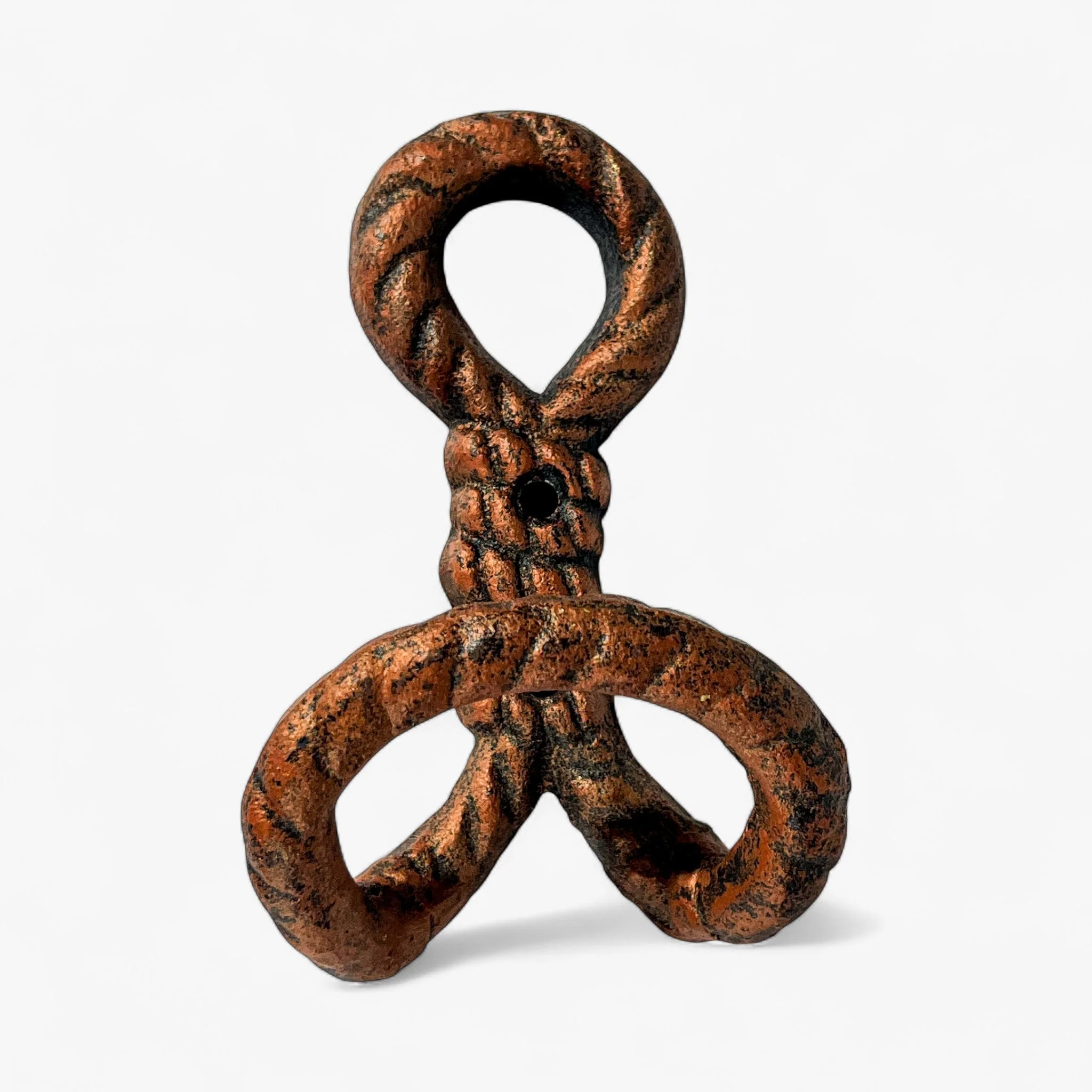 Nautical Rope Wall Hooks, White and Copper, Set of 2 - Image 3