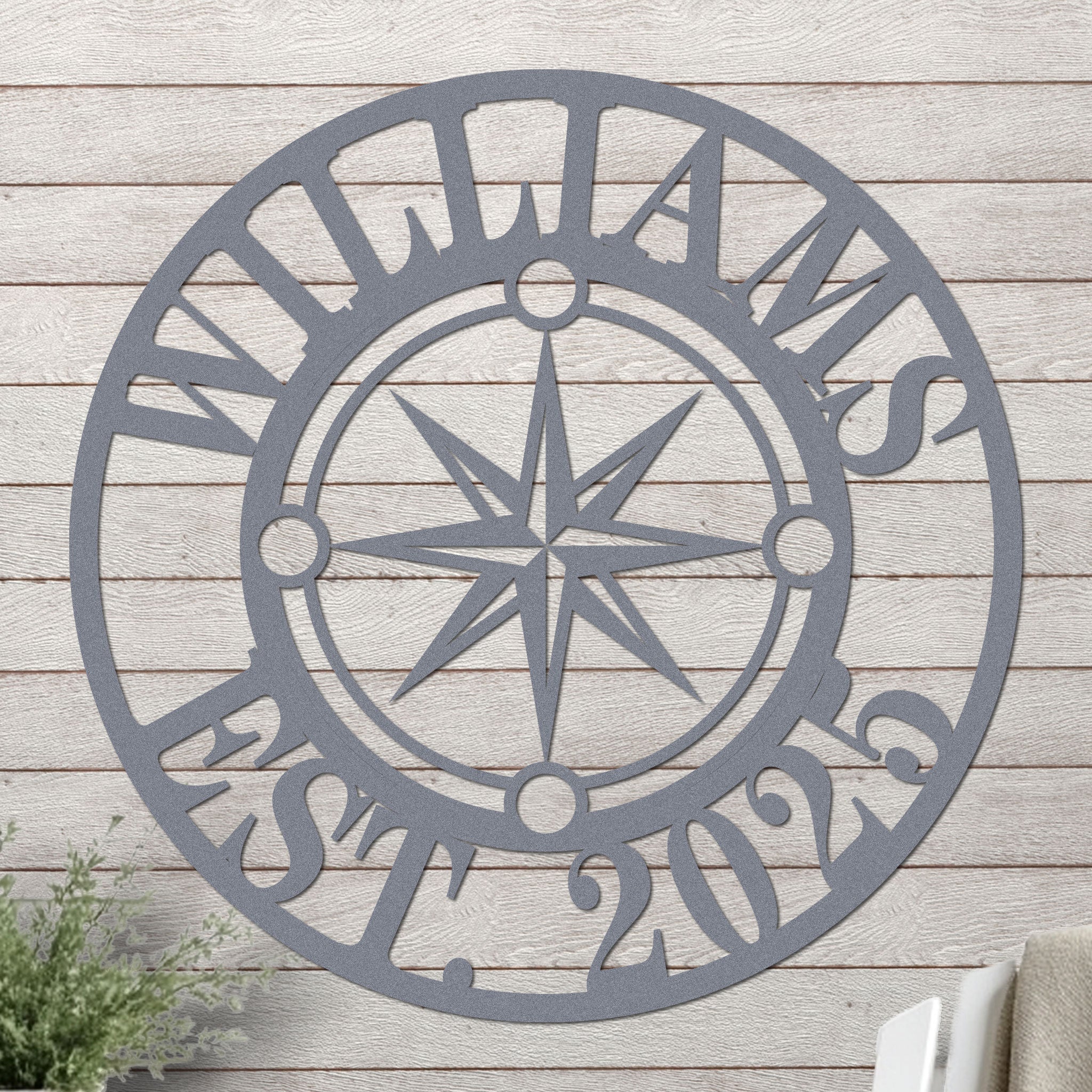 Nautical Star Compass Family Established Sign - Image 3