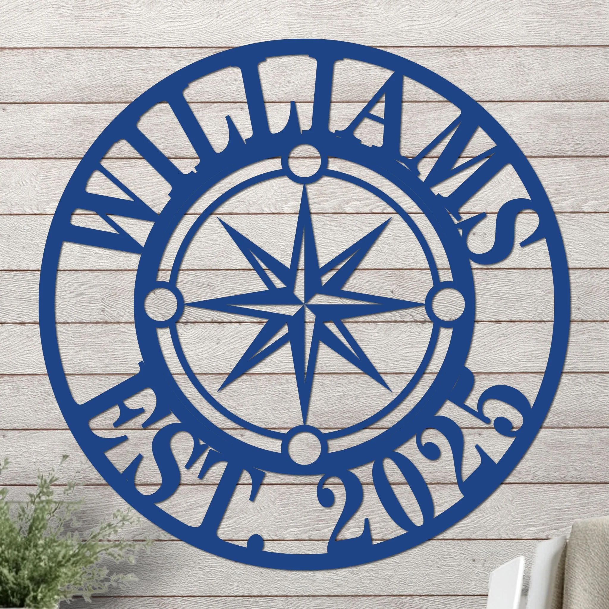 Nautical Star Compass Family Established Sign - Image 4